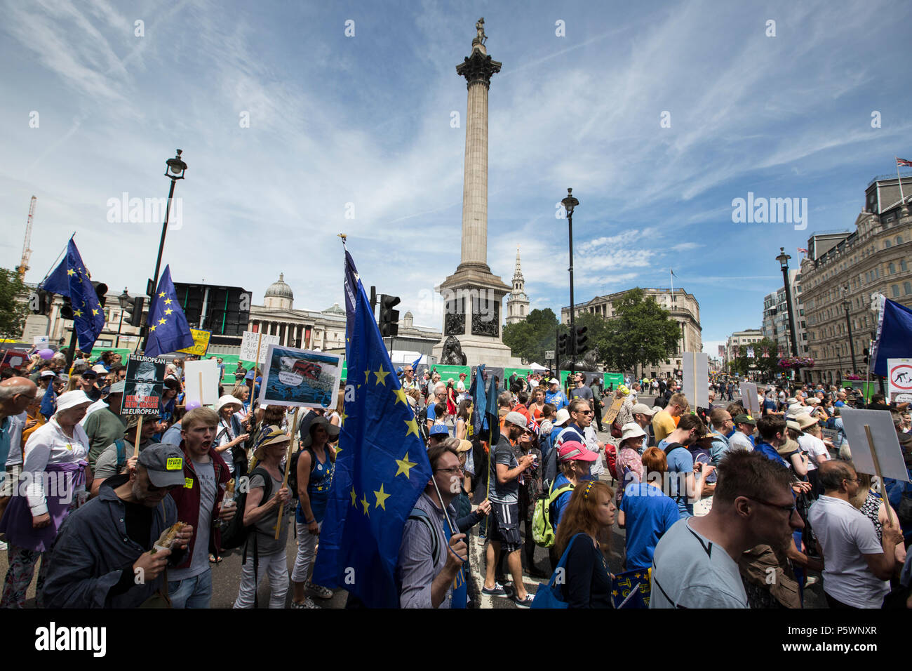 Biggest ever pro-European march held on 23rd June for a People's Vote. The protest coincides with the second anniversary of the Brexit referendum. Stock Photo