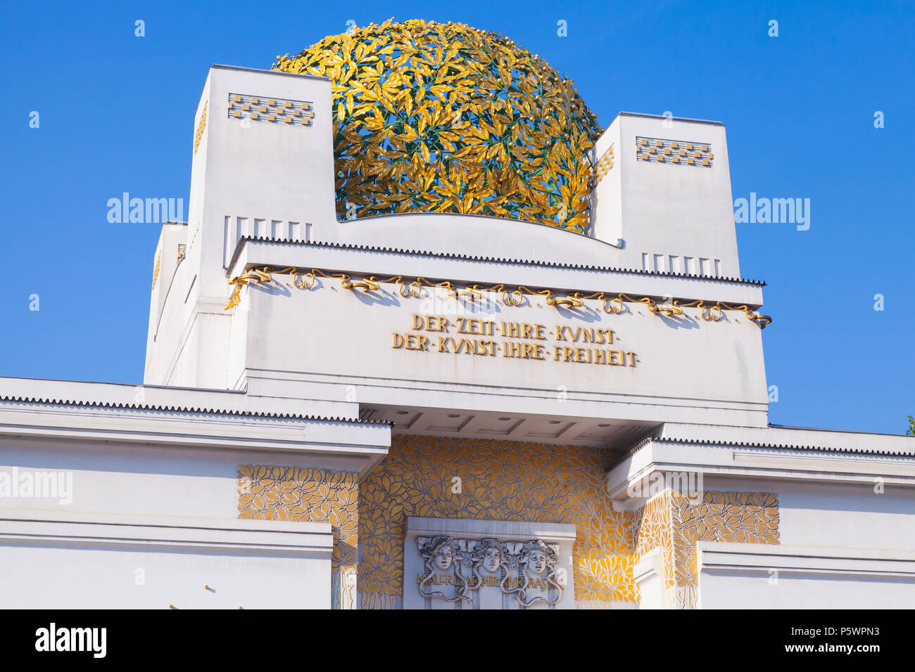 Vienna, Austria - November 4, 2015: Golden dome of Vienna Secession building, it was built in 1897 by Joseph Maria Olbrich. Stock Photo