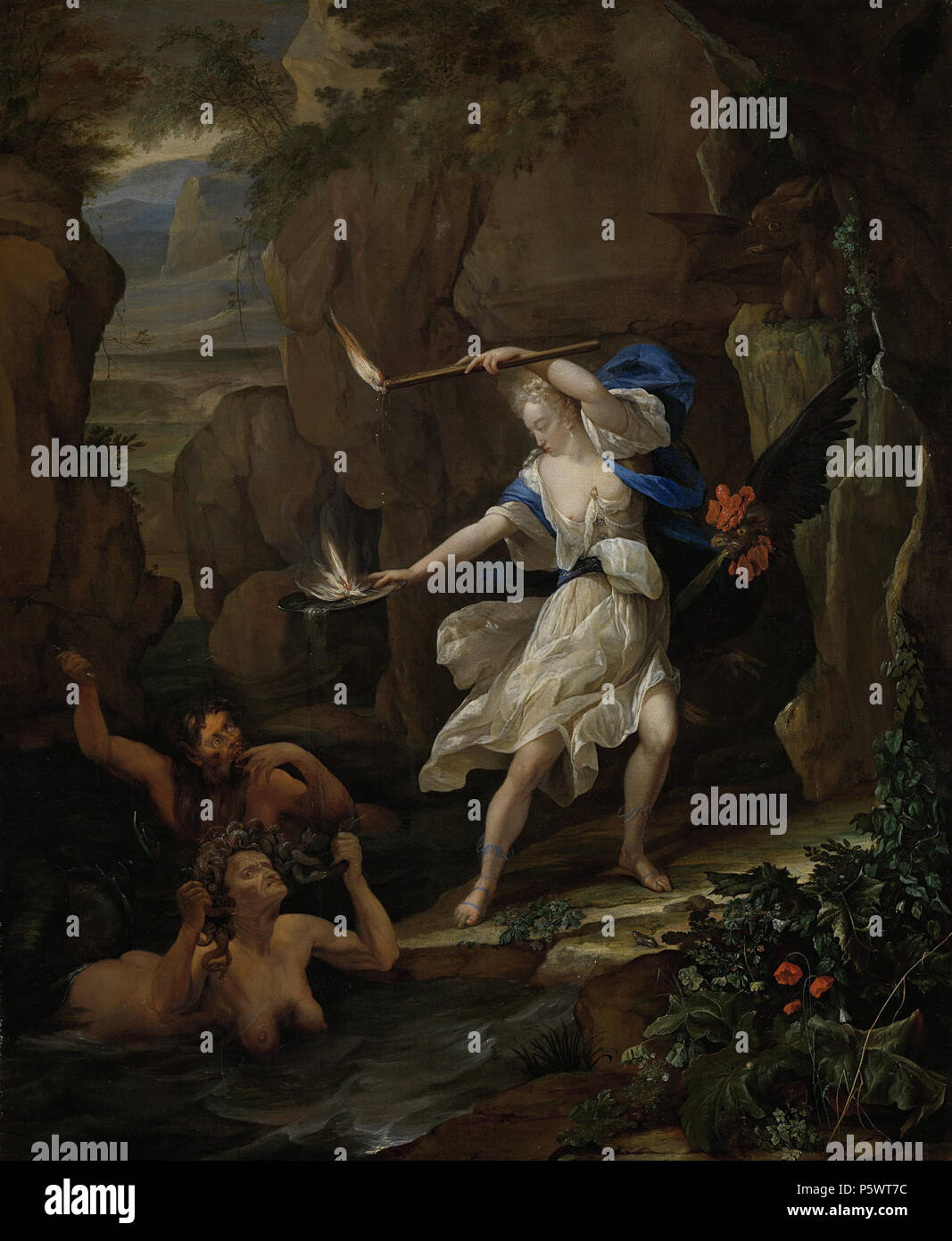 Circe straft Glaucus door Scylla in een monster te veranderen