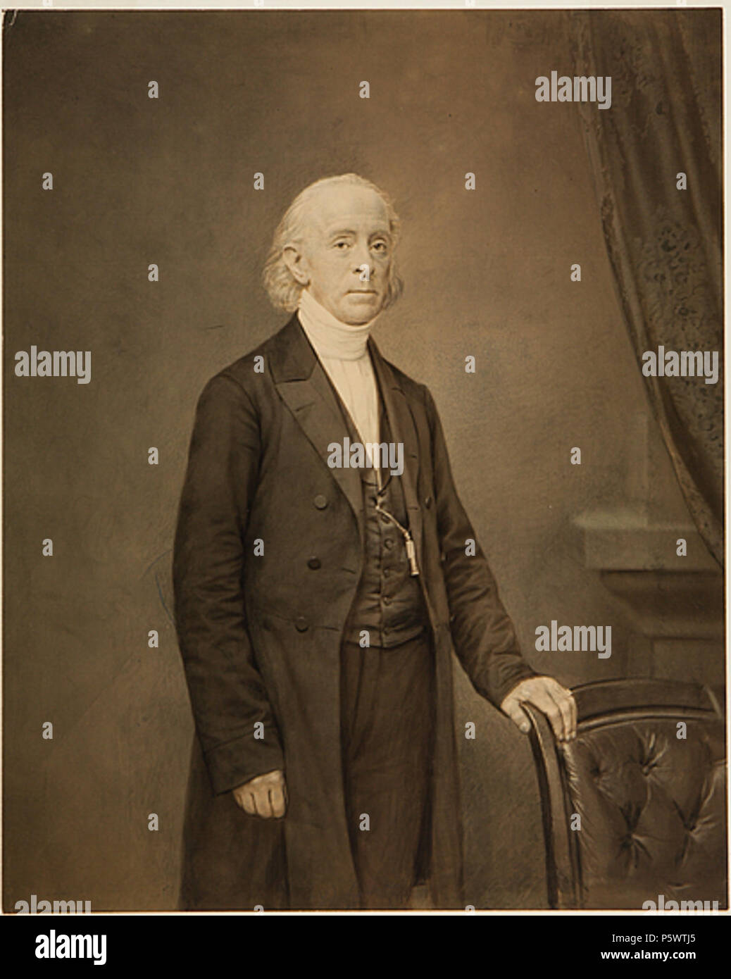 N/A. English: Portrait of Dr. Josiah Levett by Mathew B. Brady & Studio, New York City, New York, circa 1857. 18 1/8 in. x 14 7/16 in. Salted paper print. Courtesy of the President and Fellows of Harvard College, Special Collections, Fine Arts Library, Harvard College, Cambridge, Mass. circa 1857. Mathew B. Brady & Studio 468 Dr Josiah Levett by Mathew B Brady &amp; Studio ca 1857 Stock Photo