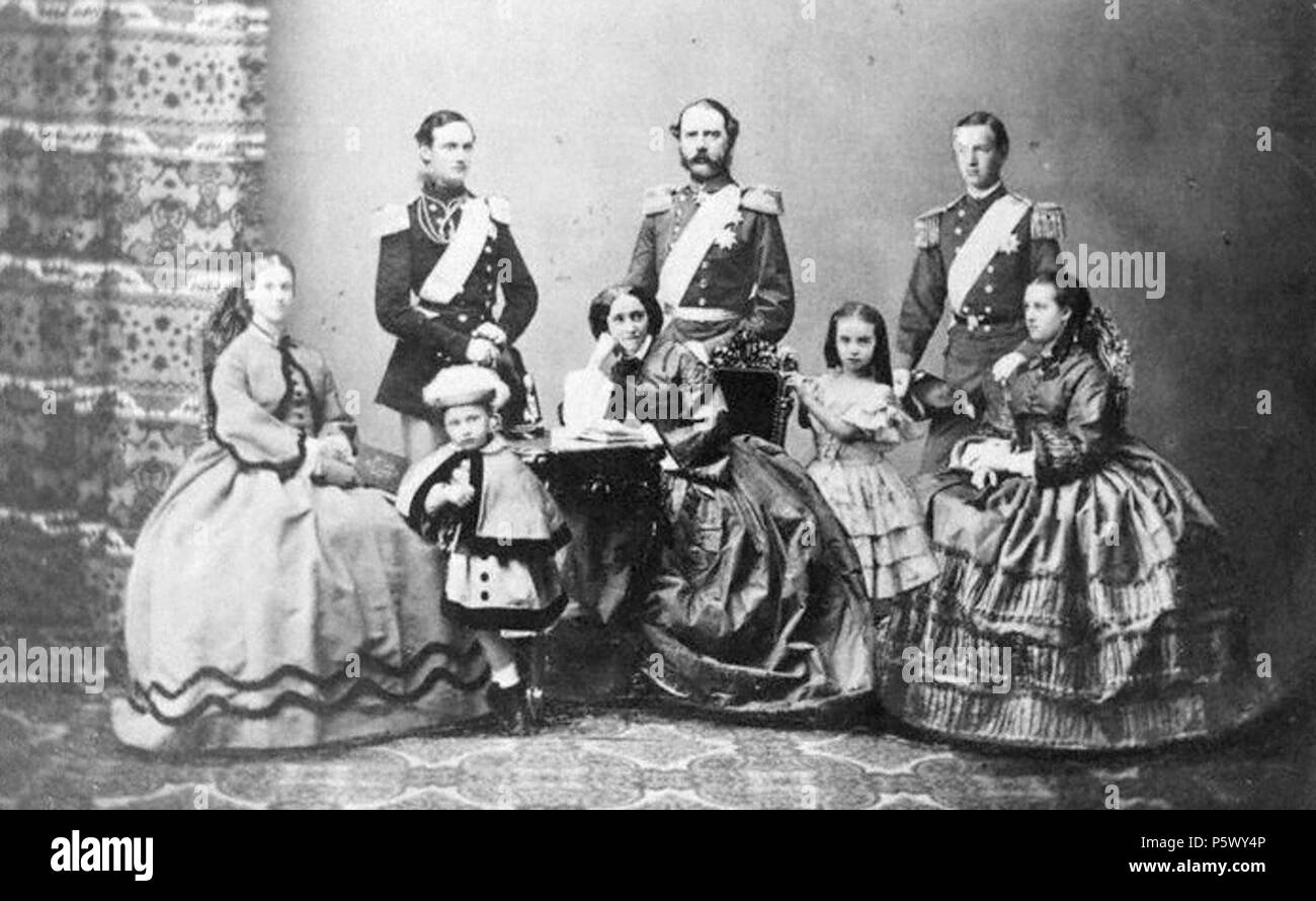 N/A. English: Christian IX of Denmark with his wife and children . 1862. N/A 344 Christian IX of Denmark and family 1862 Stock Photo