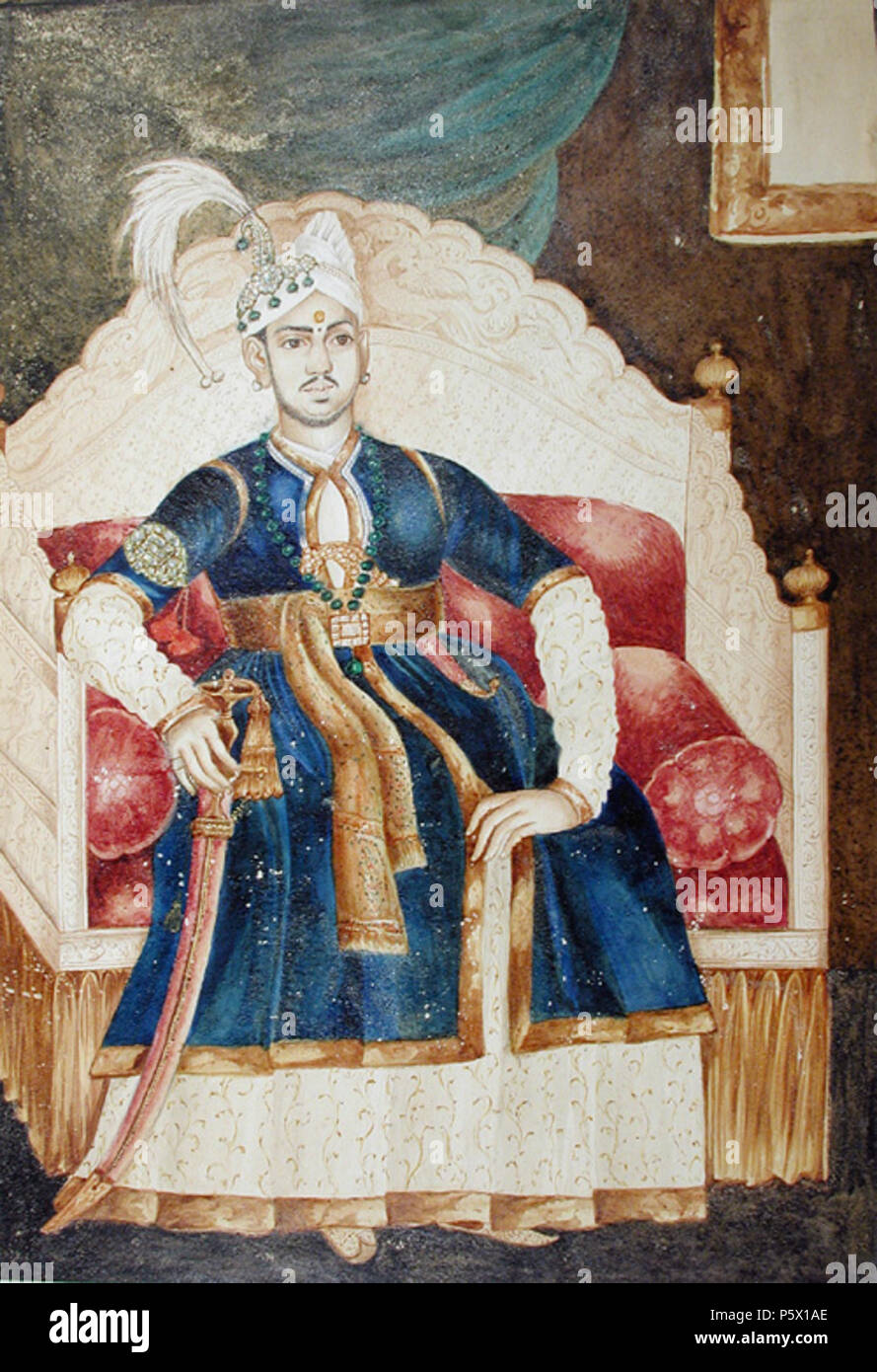 N/A. English: Maharaja Swathi Thirunal, The king of Travancore,Keralam . circa 1828. Unknown 533 Ettanettan Tampuran, the Zamorin of Calicut Stock Photo