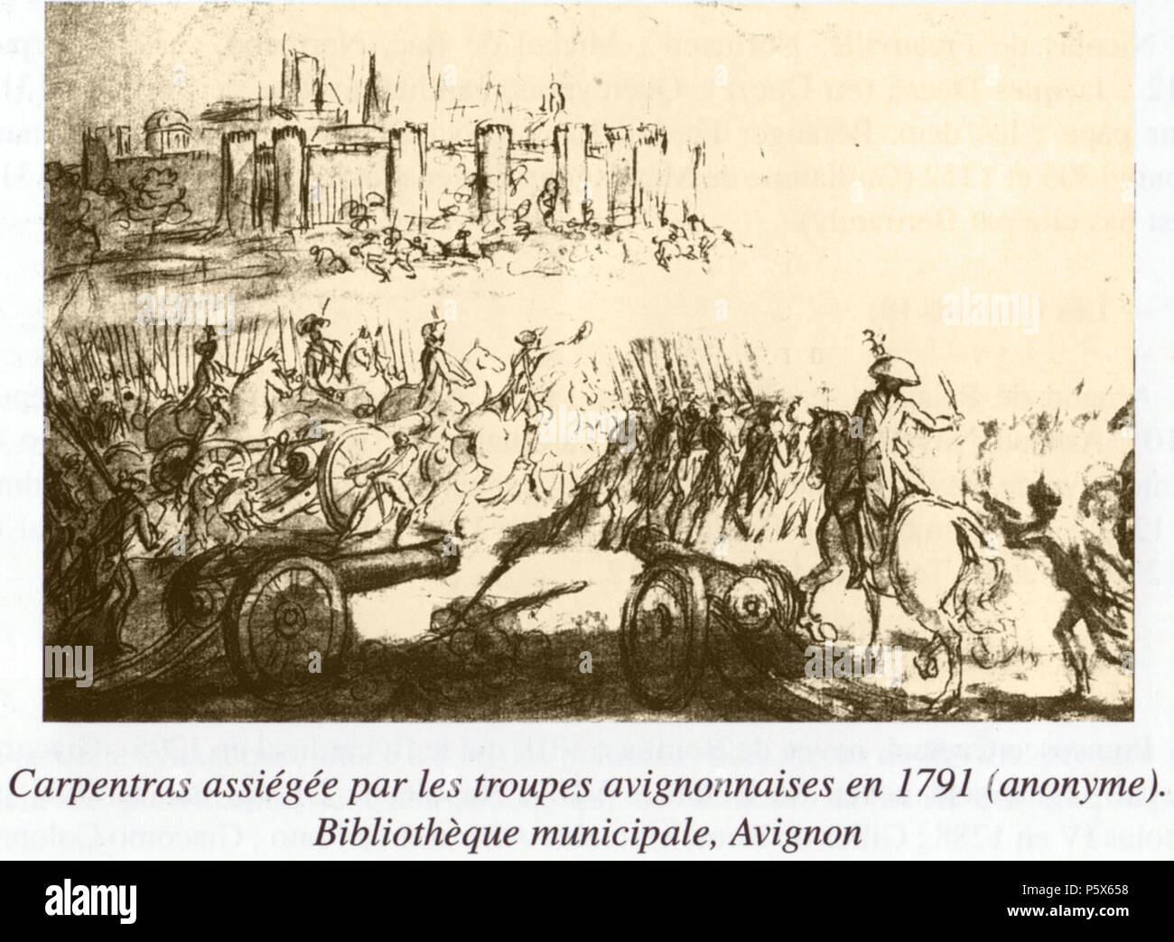 26 18 Siège de Carpentras (1791) Anonyme Bibliothèque municipale Ceccano Avignon Stock Photo