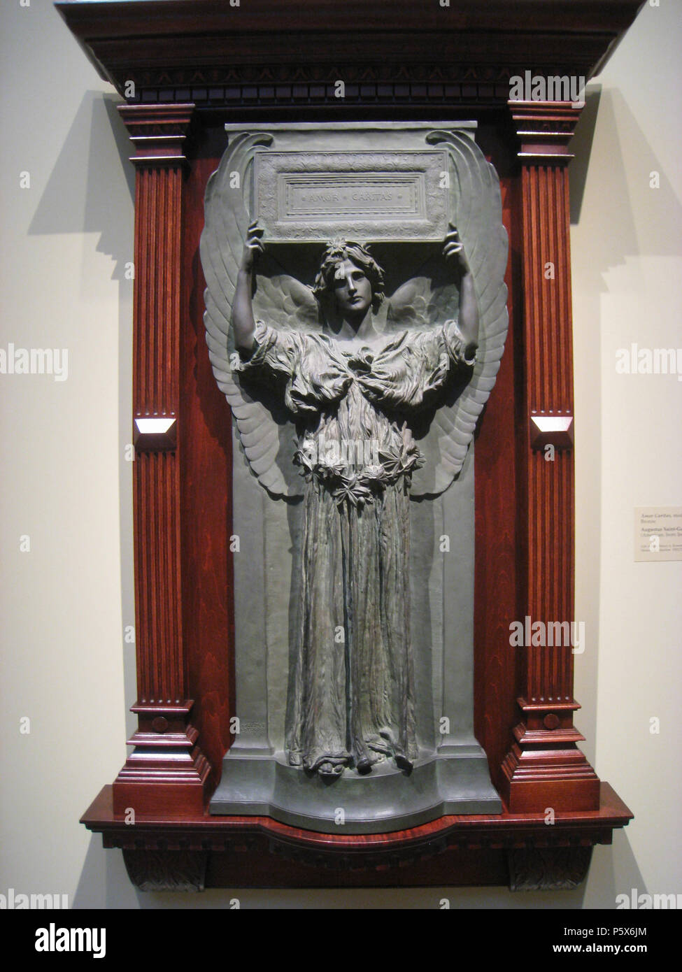 N/A. English: Amor Caritas, modeled 1898 by sculptor Augustus Saint-Gaudens (1848-1907), in the Cleveland Museum of Art, Cleveland, Ohio, USA. There was no prohibition against photography in the museum. I took this photograph. Sculpture modeled 1898; photograph taken in July 2008..   Augustus Saint-Gaudens  (1848–1907)     Alternative names Augustus Saint- Gaudens; st. gaudens  Description American sculptor  Date of birth/death 1 March 1848 3 August 1907  Location of birth/death Dublin New Hampshire  Authority control  : Q770625 VIAF:54944558 ISNI:0000 0000 8384 0339 ULAN:500124332 LCCN:n50030 Stock Photo
