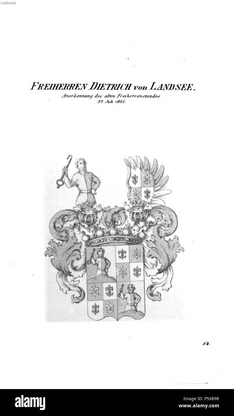 N/A. Wappen Dietrich von Landsee - Tyroff AT.jpg . between 1831 and 1868. Unknown 454 Dietrich von Landsee - Tyroff AT Stock Photo
