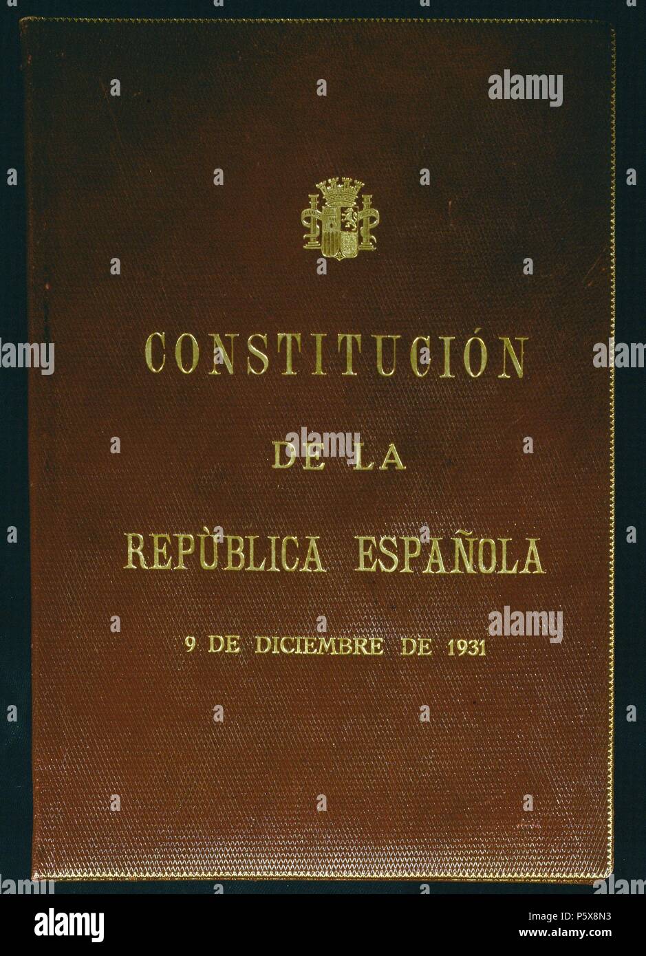 ENCUADERNACION-CONSTITUCION DE LA II REPUBLICA ESPAÑOLA 9 DICIEMBRE 1931. Location: CONGRESO DE LOS DIPUTADOS-BIBLIOTECA, MADRID, SPAIN. Stock Photo