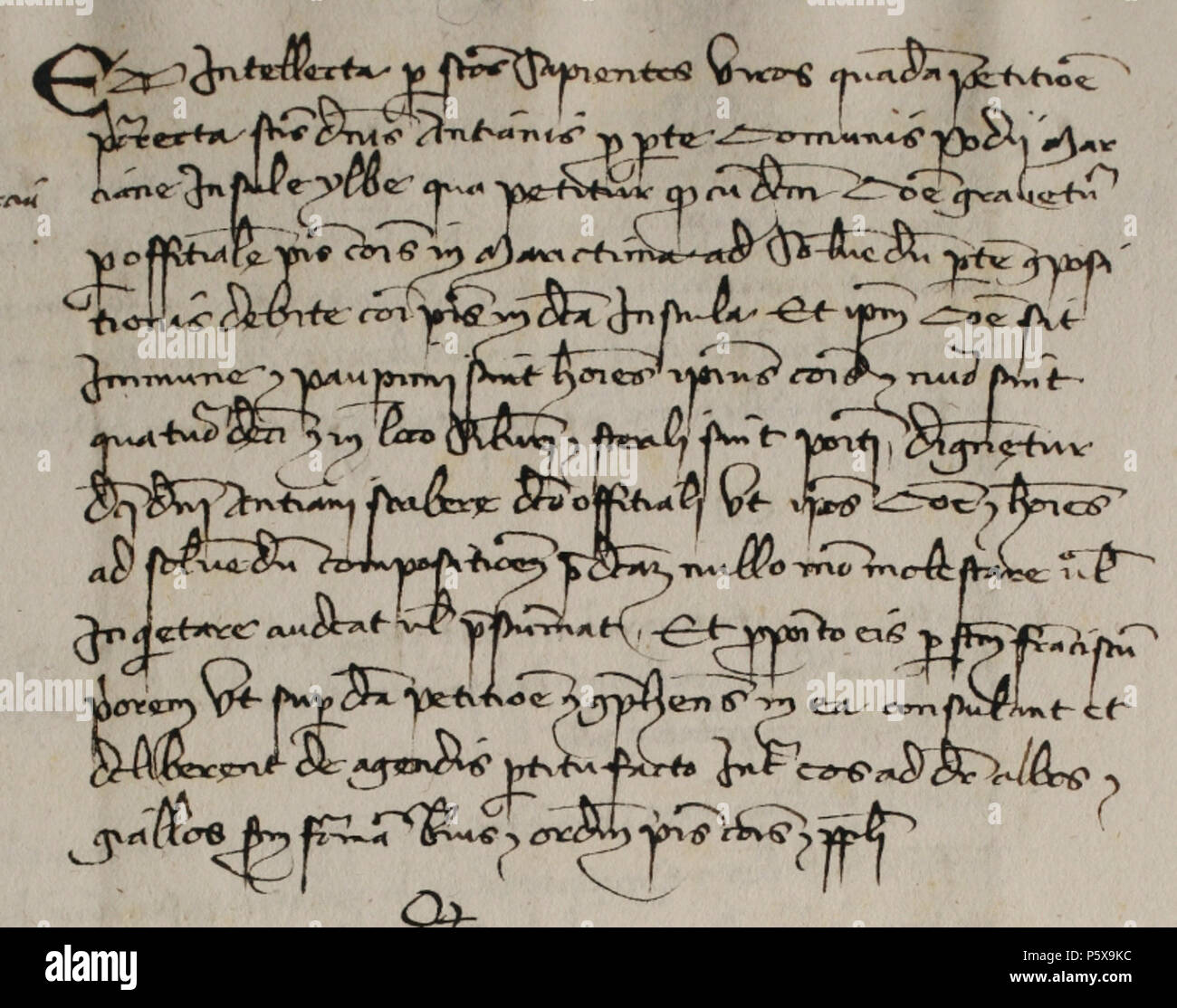 N/A. Italiano: Documento medievale su Poggio . 1377. Unknown 459 Documento su Poggio (1377) Stock Photo
