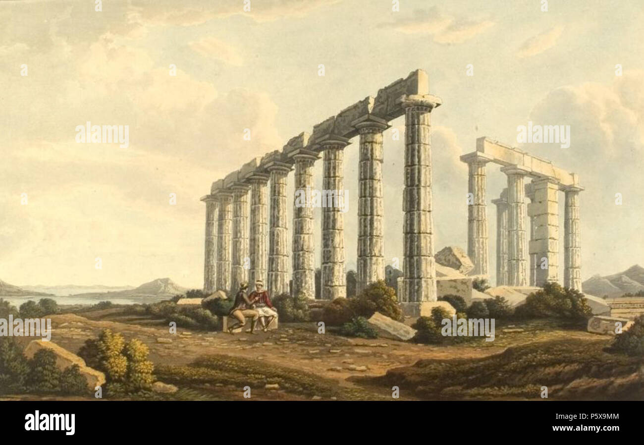 N/A. South-east View of the Temple at Sunium . 1821.   Edward Dodwell  (1767–1832)      Description Irish painter and writer  Date of birth/death 30 November 1767 13 May 1832  Location of birth/death Dublin Rome  Work location Cambridge, Greece, Naples, Rome  Authority control  : Q536003 VIAF:29669247 ISNI:0000 0000 8342 5936 ULAN:500046691 LCCN:n84081579 Open Library:OL1365502A WorldCat 459 Dodwell Temple at Sounion Stock Photo