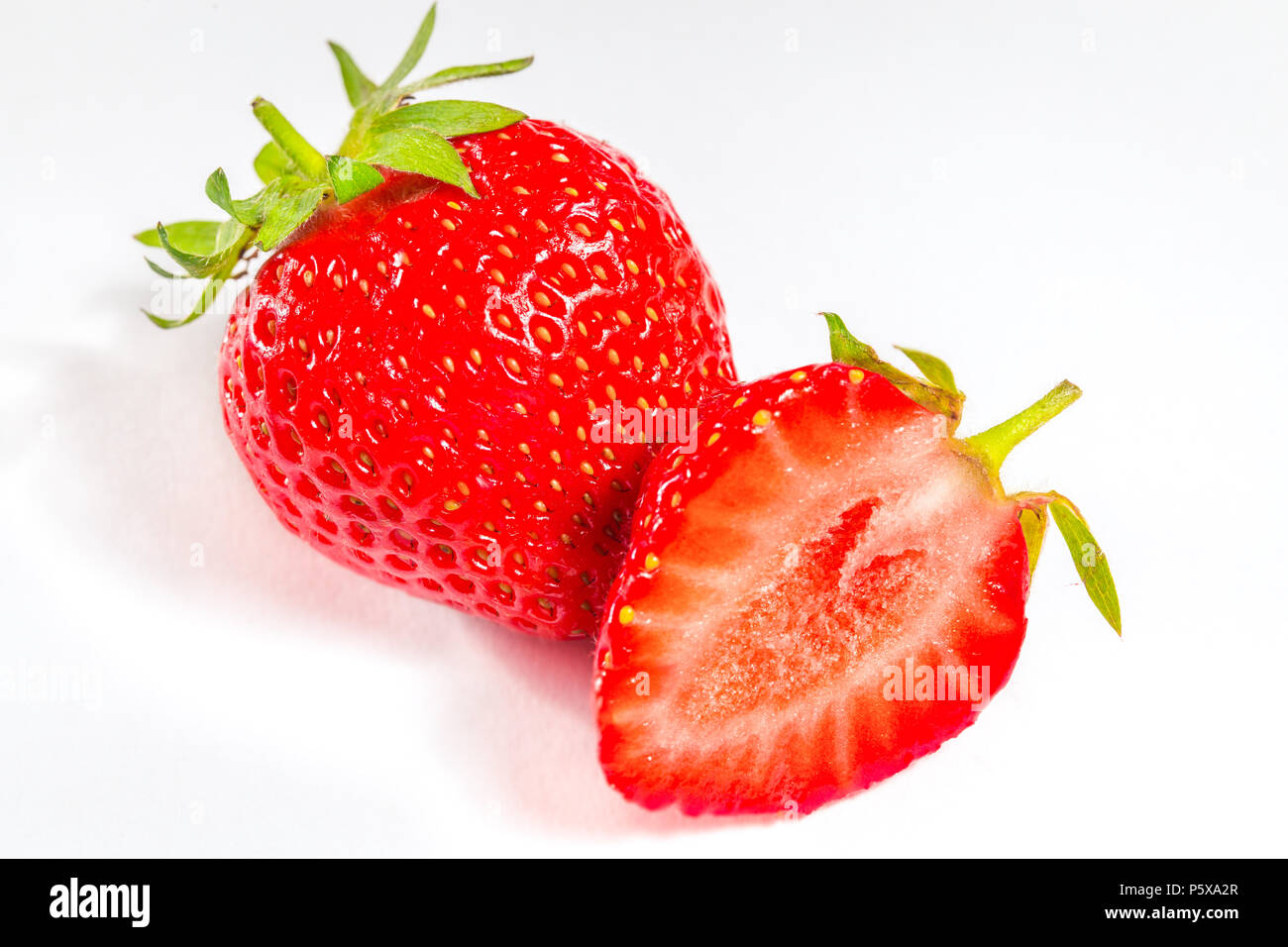 Fresh isolated strawberry on a white background Stock Photo