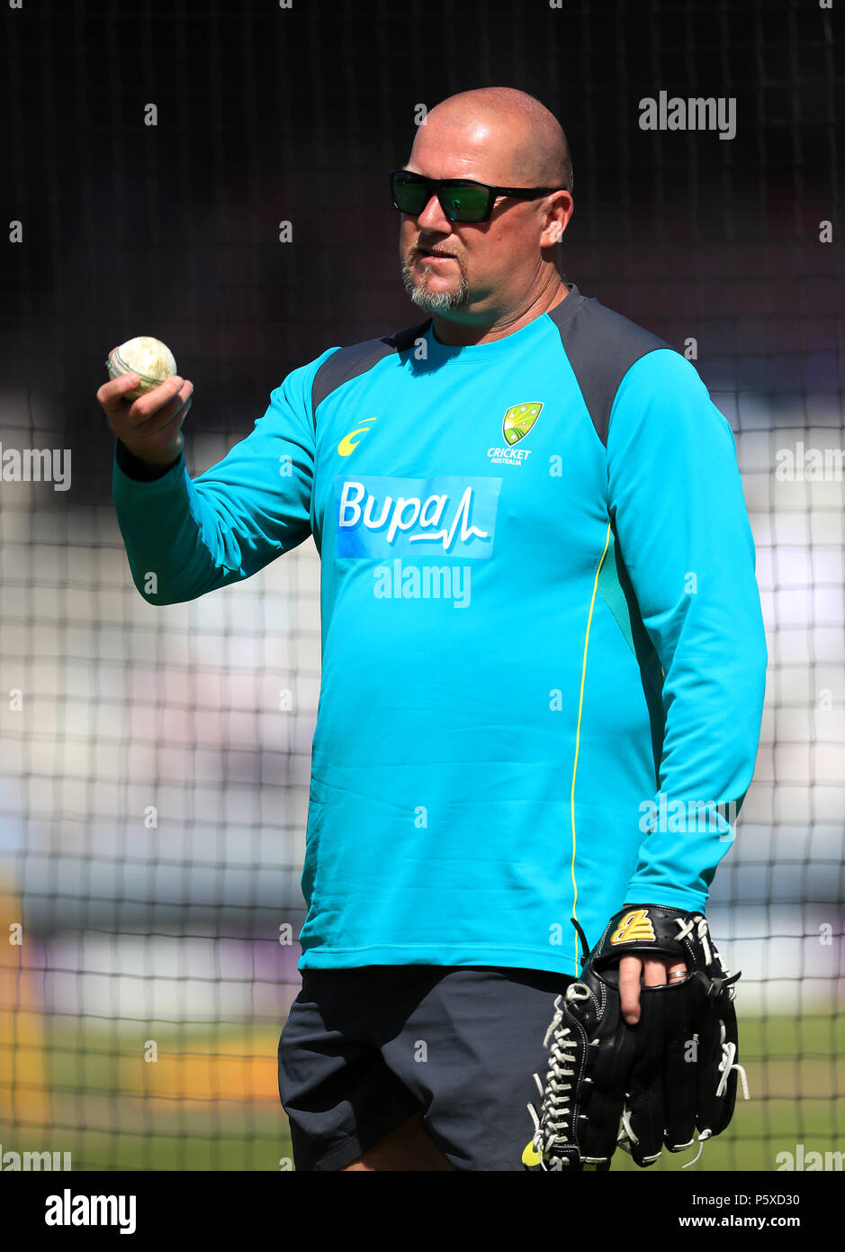 Australia's bowling coach David Saker Stock Photo Alamy