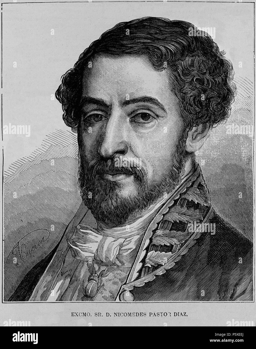 NICOMEDES PASTOR DIAZ 1811-1863. Location: MUSEUM OF FINE ARTS, PONTEVEDRA, SPAIN. Stock Photo