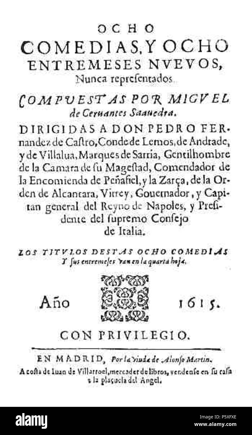 N A Portada De Las Ocho Comedias Y Ocho Entremeses De Cervantes 1615 This File Is Lacking Author Information 371 Comedias Entremeses Cervantes Stock Photo Alamy