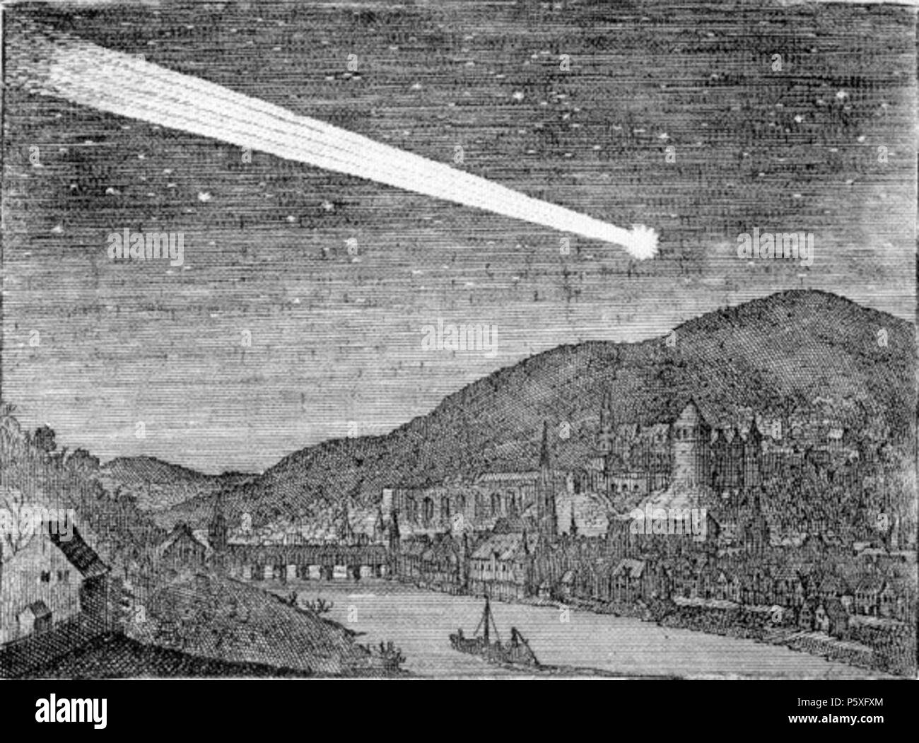 N/A. Deutsch: Der Komet von 1618 über Heidelberg English: The comet of 1618 over Heidelberg . 25 June 2014, 16:42:59. Matthäus Merian (1593-1650) 371 Comet 1618 Heidelberg Stock Photo