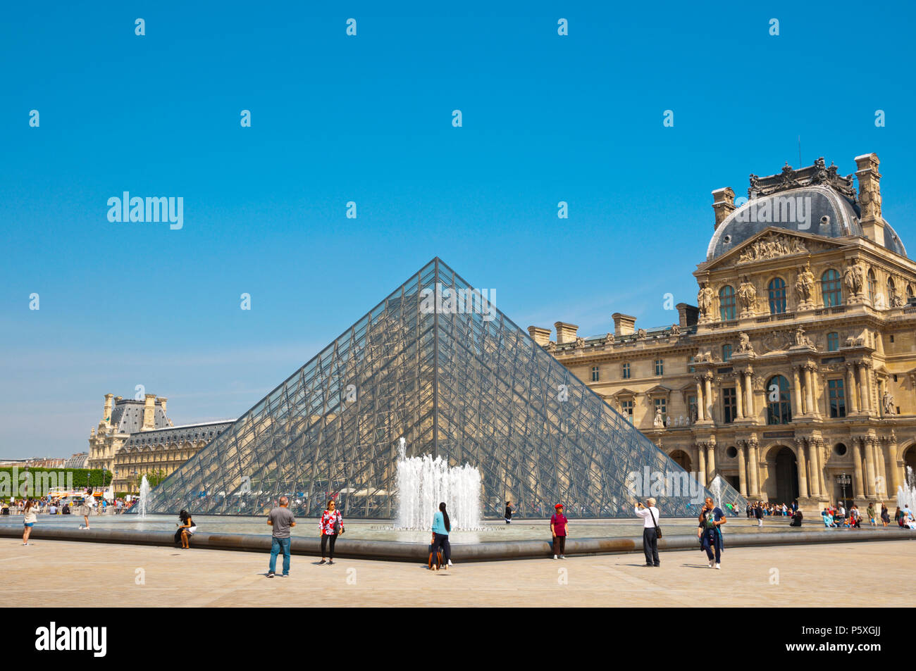 Pyramide du Louvre, Paris, France Stock Photo