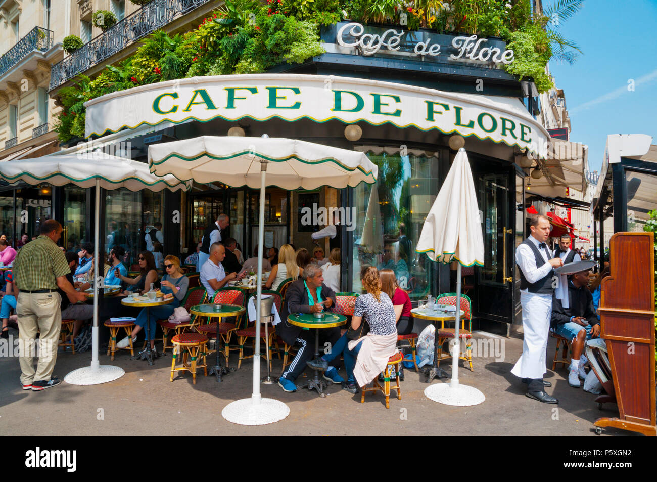 Cafe de Flore, St Germain des Pres, Left Bank, Paris, France Stock Photo