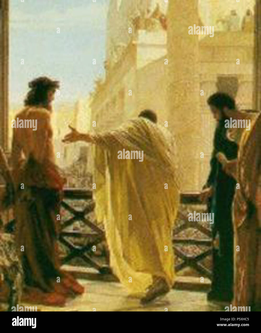 N/A. English: A cropped version of Antonio Ciseri's depiction of Pontius Pilate presenting a scourged Christ to the people. See: Eccehomo1.jpg for full version. before 1891. The original uploader was Scifiintel at English .. Later version(s) were uploaded by Edison at en..   Antonio Ciseri  (1821–1891)     Description Swiss-Italian painter and university teacher  Date of birth/death 25 October 1821 8 March 1891  Location of birth/death Ronco sopra Ascona Florence  Work location Florence  Authority control  : Q601609 VIAF:55030004 ISNI:0000 0000 6630 0306 ULAN:500030859 LCCN:n93023875 WGA:CISER Stock Photo
