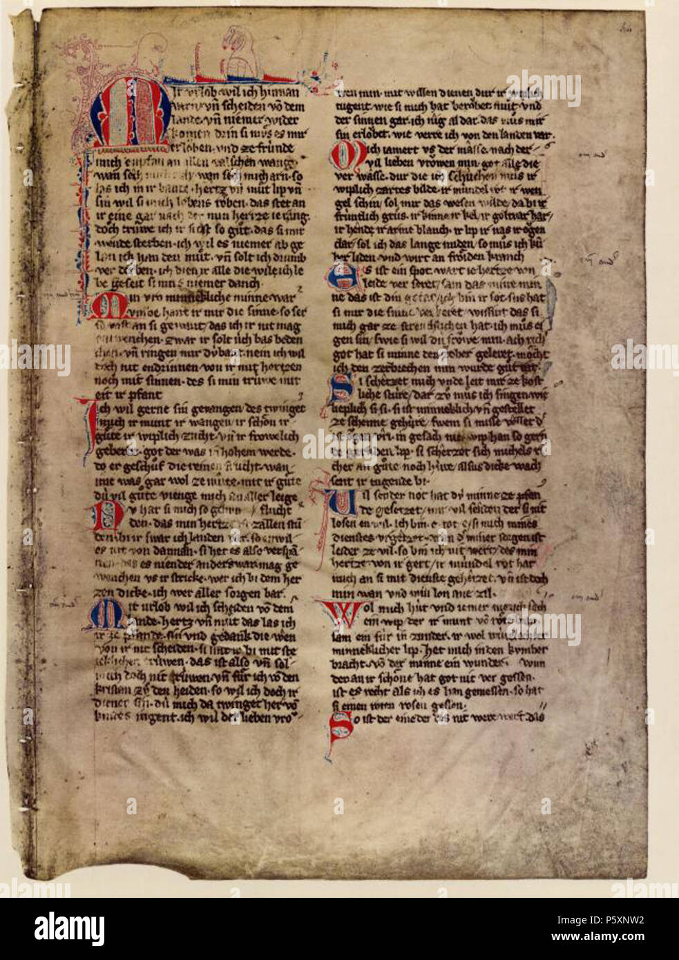 N/A. Deutsch: Codex Manesse, fol. 44r, Graf Wernher von Homberg oder Werner von Hohenberg. English: Rapperswil-Jona : Codex Manesse, fol. 44r, Count Wernher von Homberg / Werner von Hohenberg . between 1305 and 1340. Anonymous 363 Codex Manesse 44r - Graf Wernher von Homberg Stock Photo