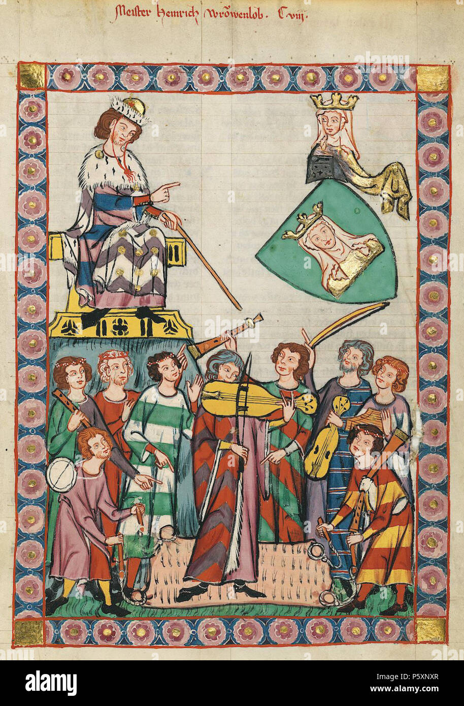 363 Codex Manesse Heinrich von Meißen (Frauenlob Stock Photo - Alamy