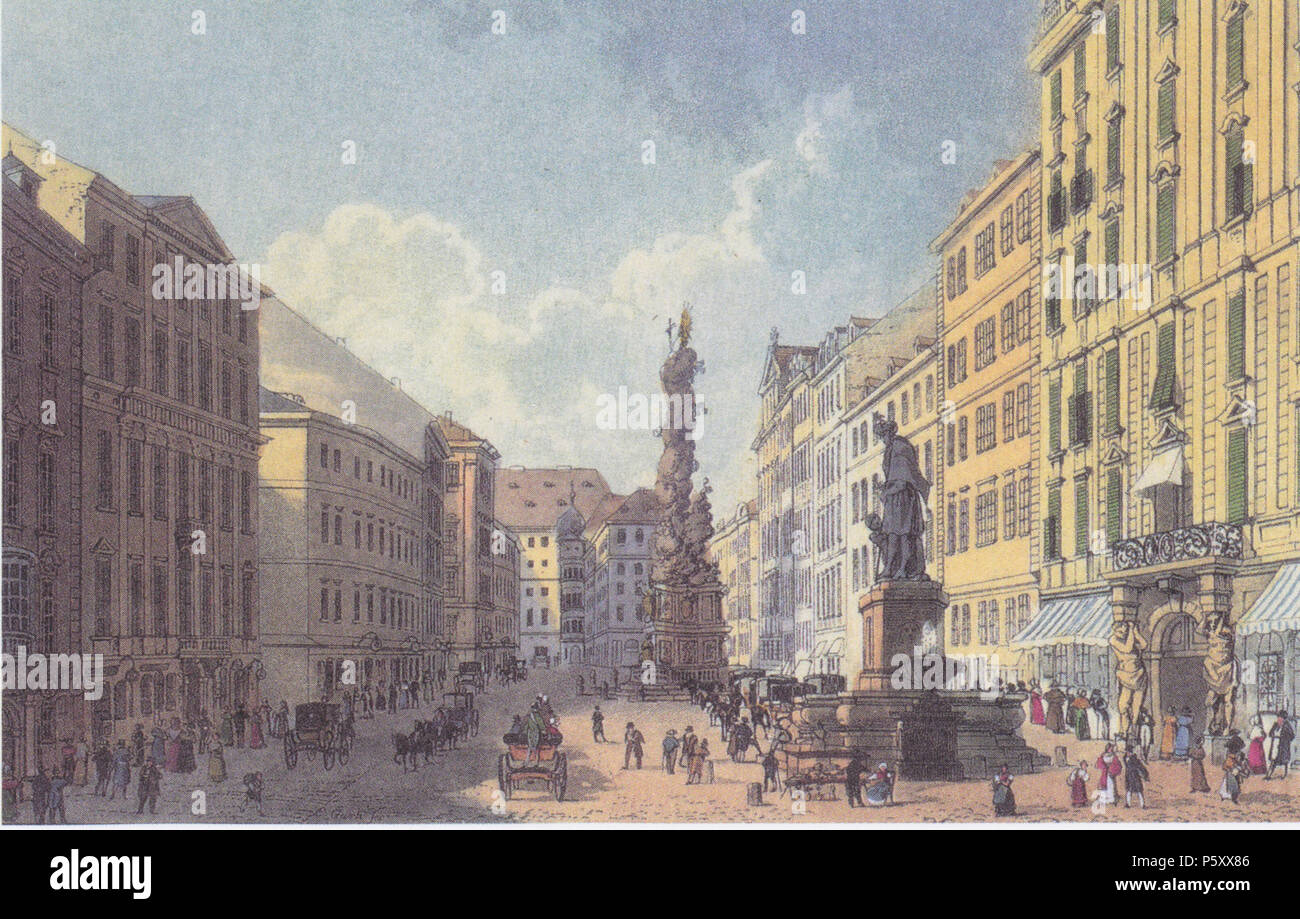 German: Der Graben  1828. N/A 493 Eduard Gurk - Am Graben - 1823 Stock Photo