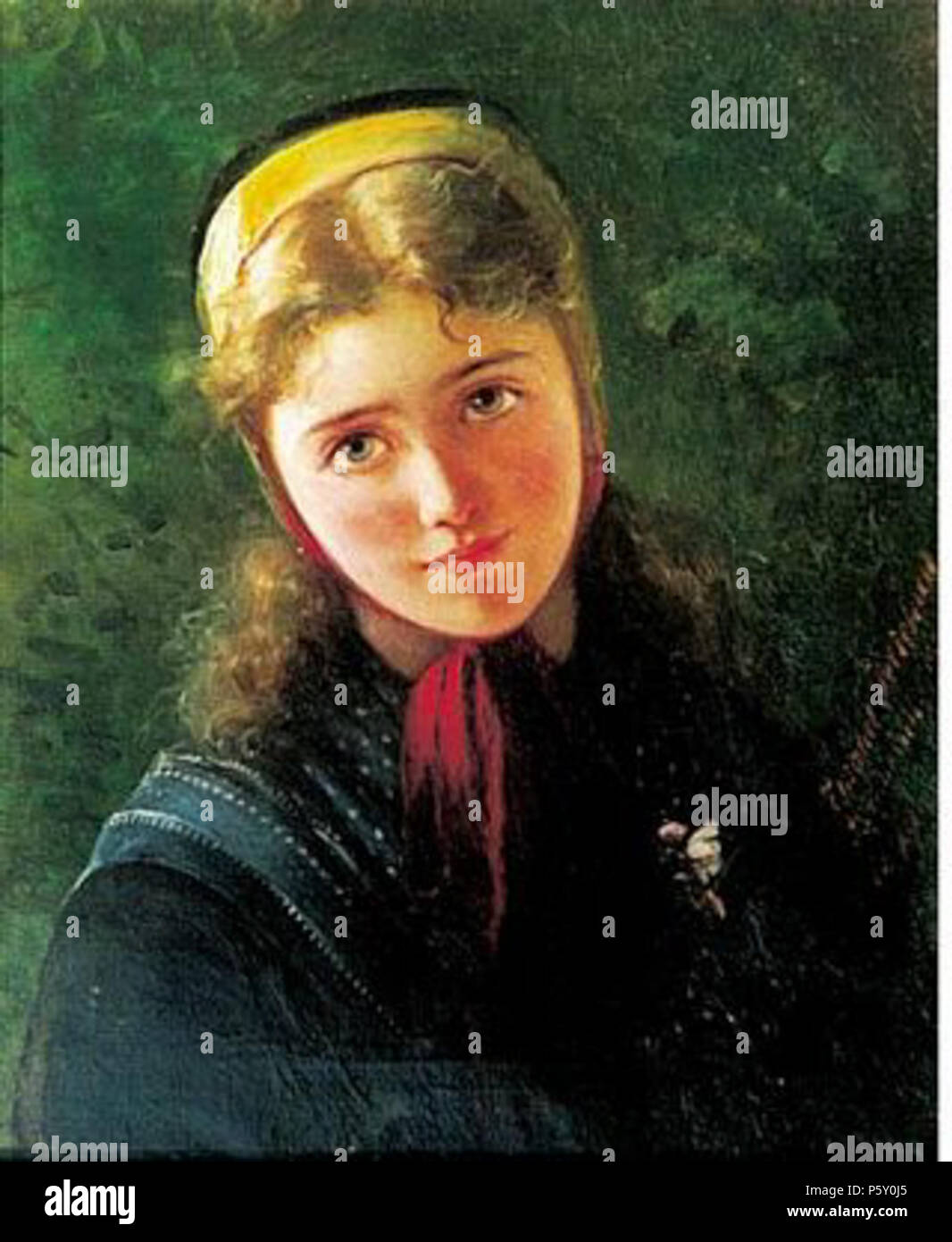 505 Elisabeth Jerichau-Baumann - Mädchen in einer Haube 1879 Stock Photo