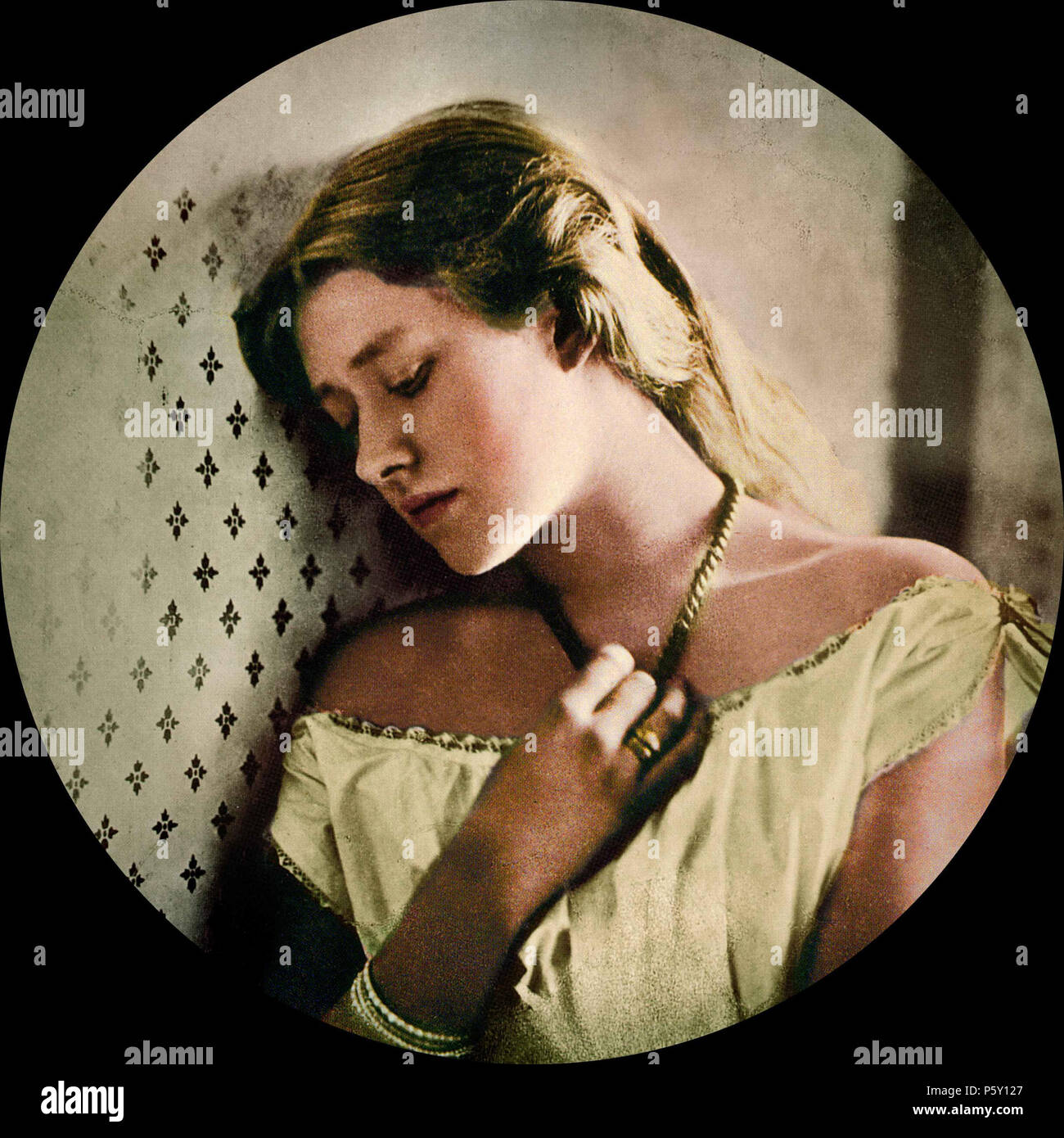 N/A. A photograph of the actress Ellen Terry, taken when she was sixteen, about the time of her marriage to GF Watts. By Julia Margaret Cameron The b/w image from media commons: commons.media.org//File:Sadness, by Julia Margare... Coloured by me using PhotoShop .   Julia Margaret Cameron  (1815–1879)      Alternative names Julia Margaret Pattle; Julia Margaret Pattle Cameron; Julia M. Cameron; Julia Margaret née Pattle; Julia Margaret nee Pattle  Description British photographer  Date of birth/death 11 June 1815 26 January 1879  Location of birth/death Calcutta, India Kalutara, Ceylon  Authori Stock Photo