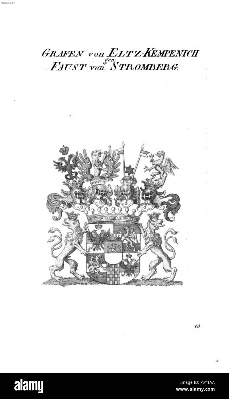 N/A. Wappen Eltz Kempenich Gen Faust von Stromberg - Tyroff AT.jpg . between 1831 and 1868. Unknown 506 Eltz Kempenich Gen Faust von Stromberg - Tyroff AT Stock Photo