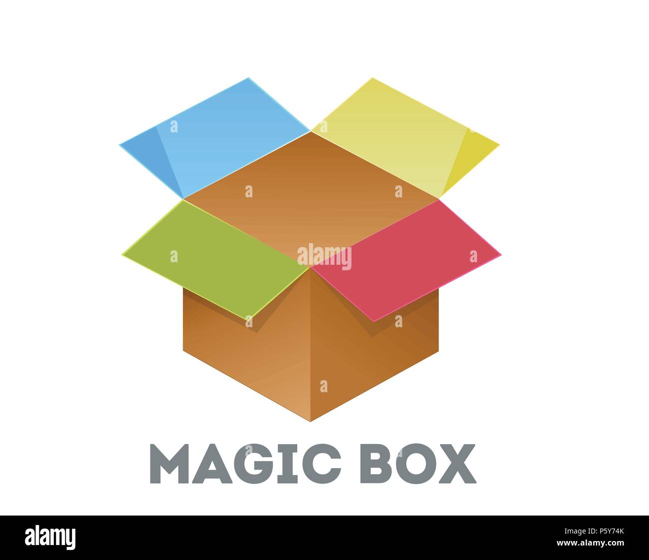 Vector illustration download icon. Open box Stock Vector