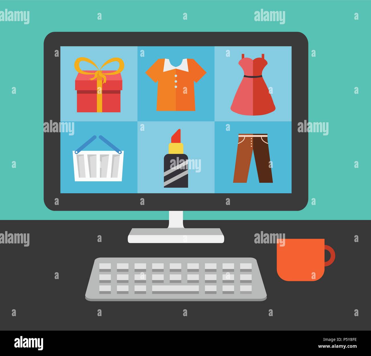 Online Shopping Stock Vector Images Alamy