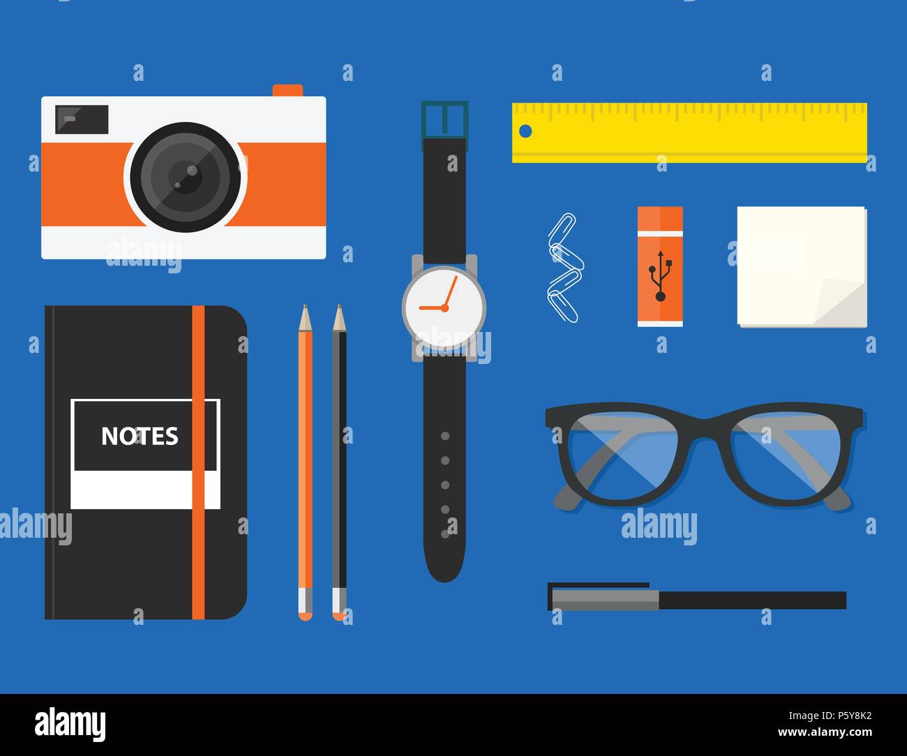 Workplace Concept and Business Elements Vector Design Stock Vector