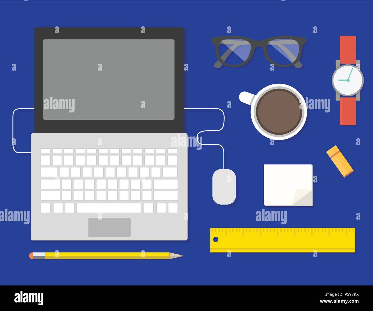Workplace Concept and Business Elements Vector Design Stock Vector