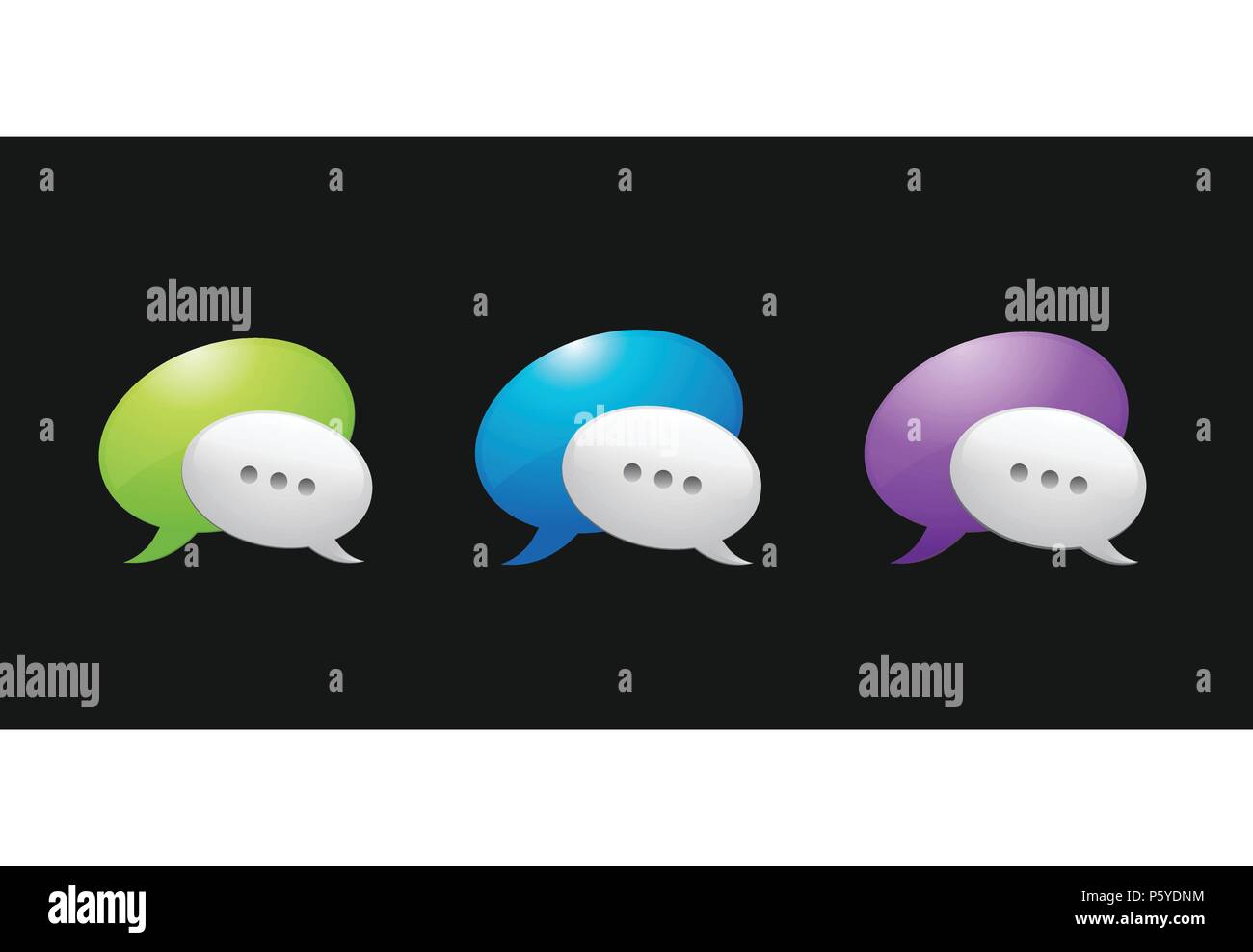 Abstract glossy speech bubbles vector backgrounds set Stock Vector