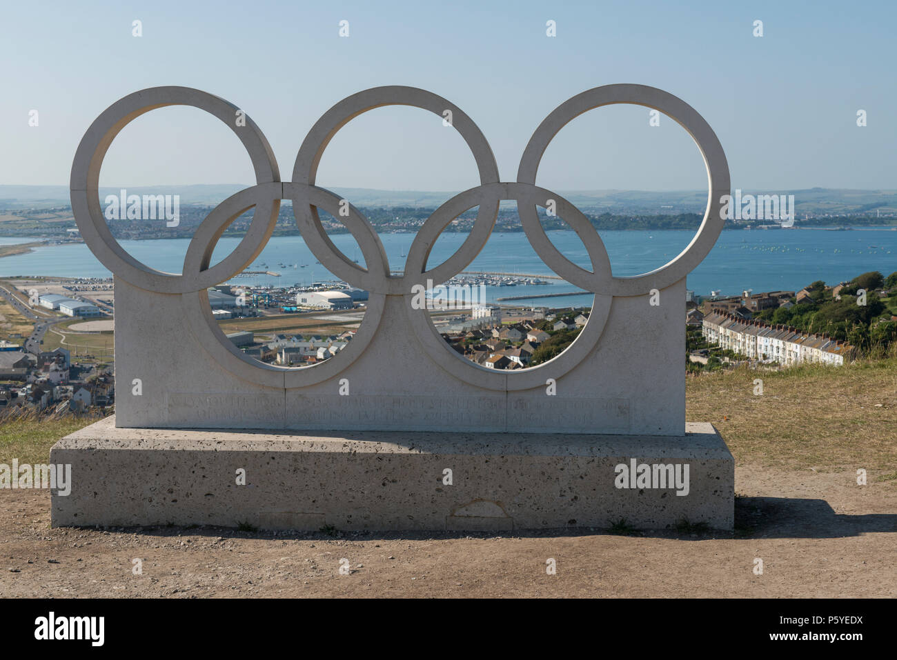 Weymouth portland olympic rings hires stock photography and images Alamy