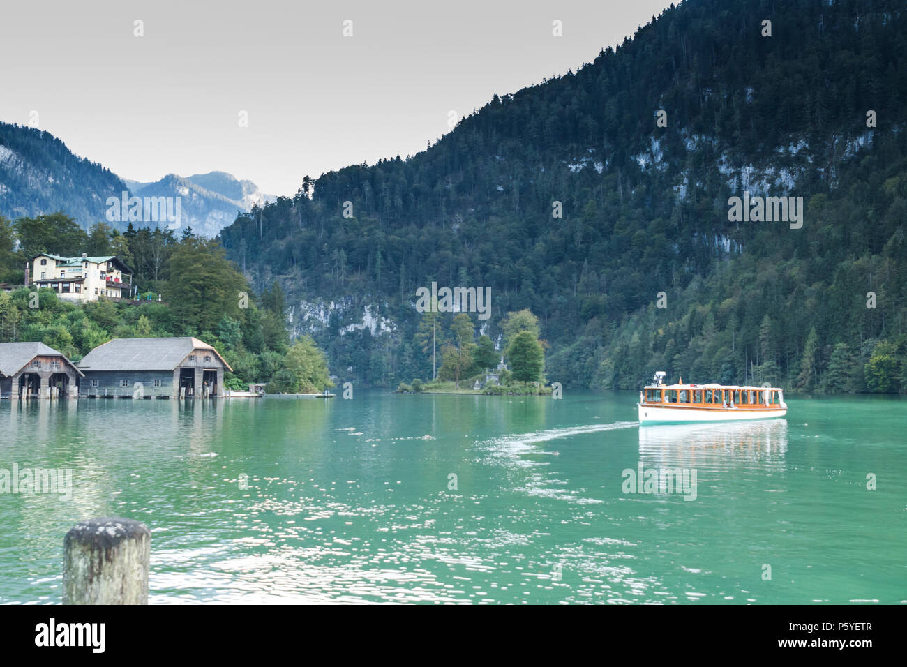 Lake Koenigssee In Alps Berchtesgaden Bavaria Germany Stock Photo Alamy