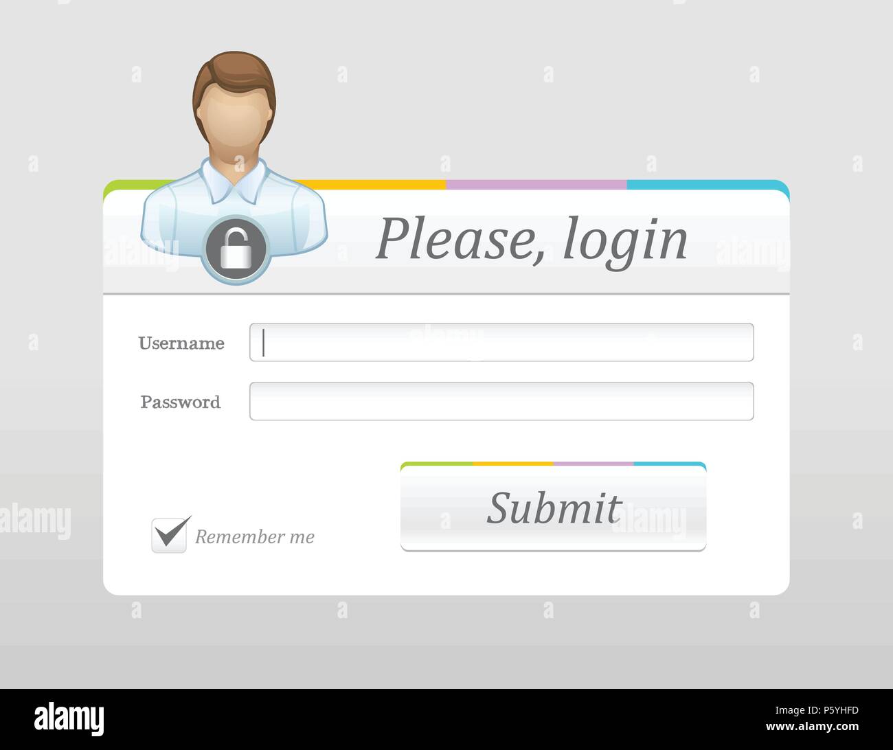 Login user interface with user icon Stock Vector
