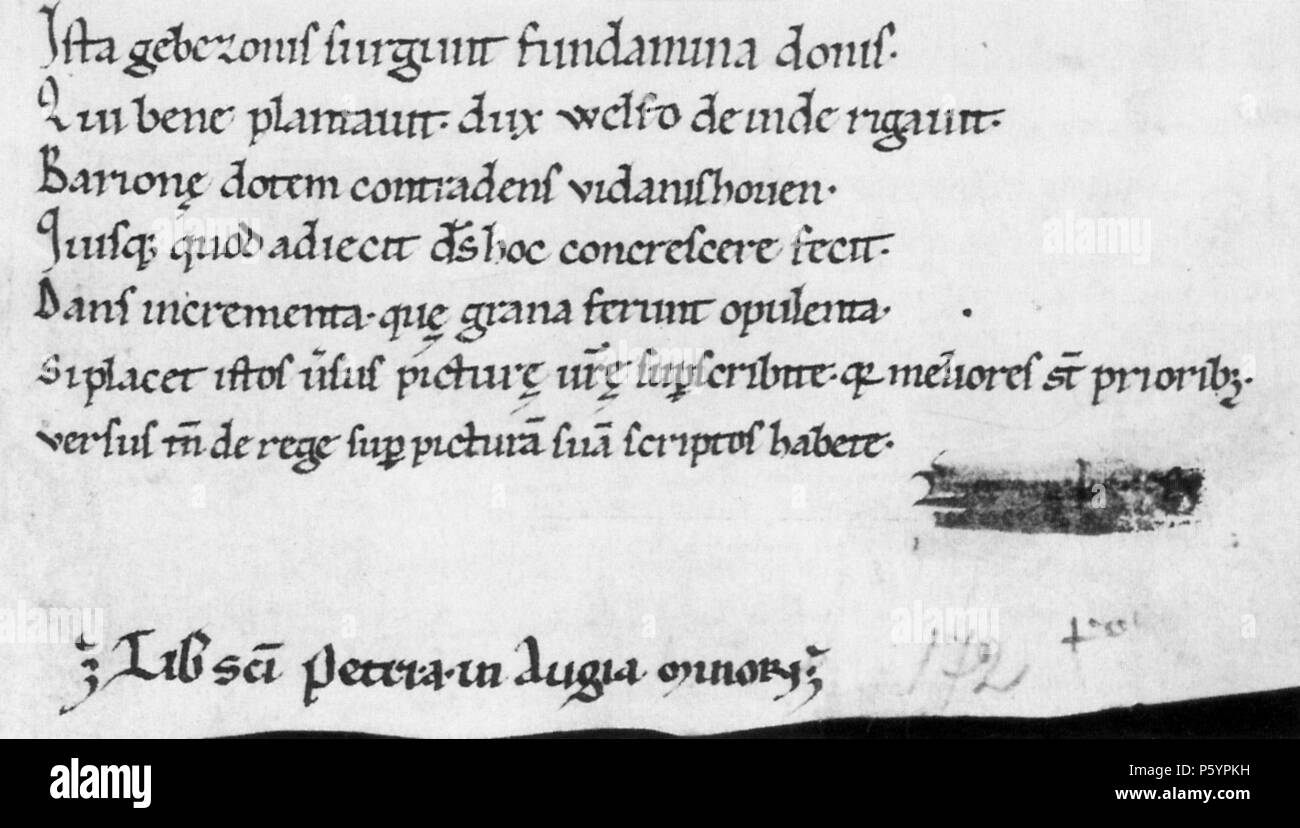 N A Grundungsnotiz Uber Kloster Weissenau Aus Der Handschrift Russische Nationalbibliothek St Petersburg Erm Lat 22 Fol 172r Ehemals Klosterbibliothek Weissenau Circa 1180 Anonymous 522 Erm Lat 22 Fol 172r Detail Stock Photo Alamy