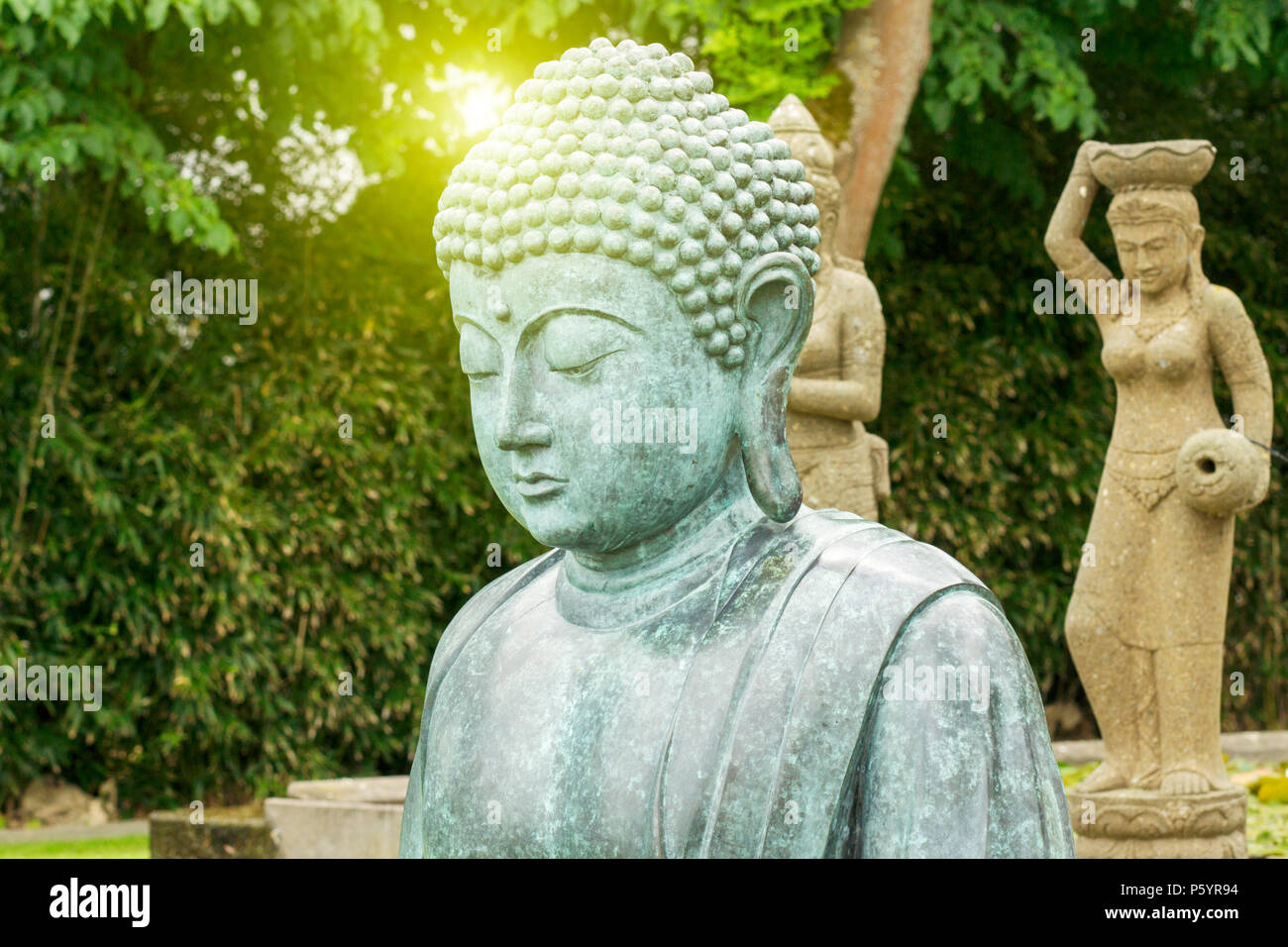Buddha statue with enlightenment Stock Photo