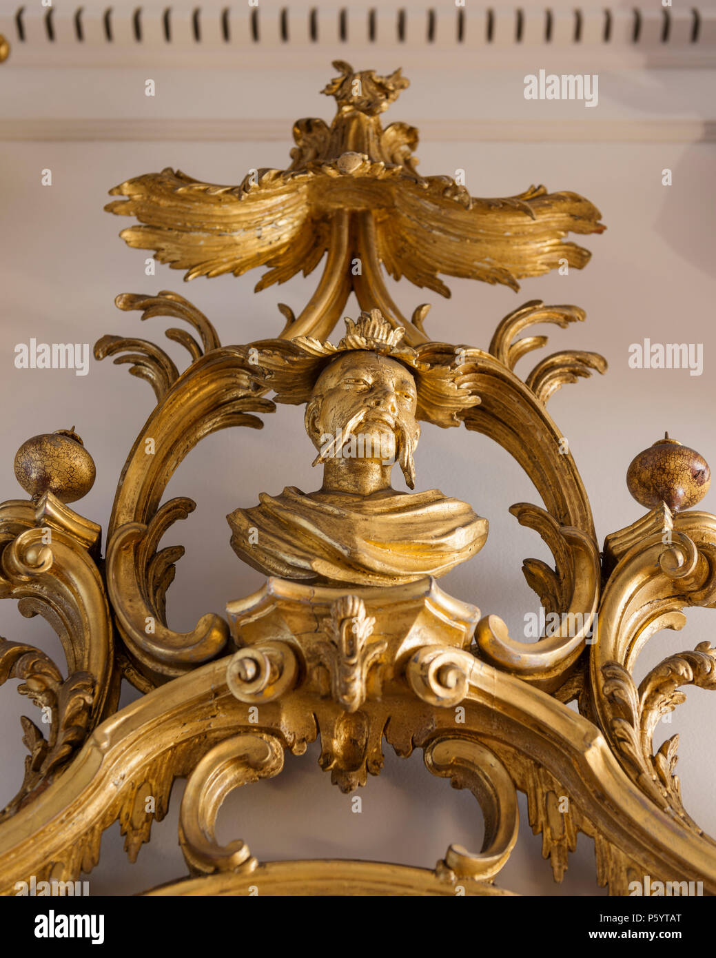 Detail of gold colored sculpture Stock Photo