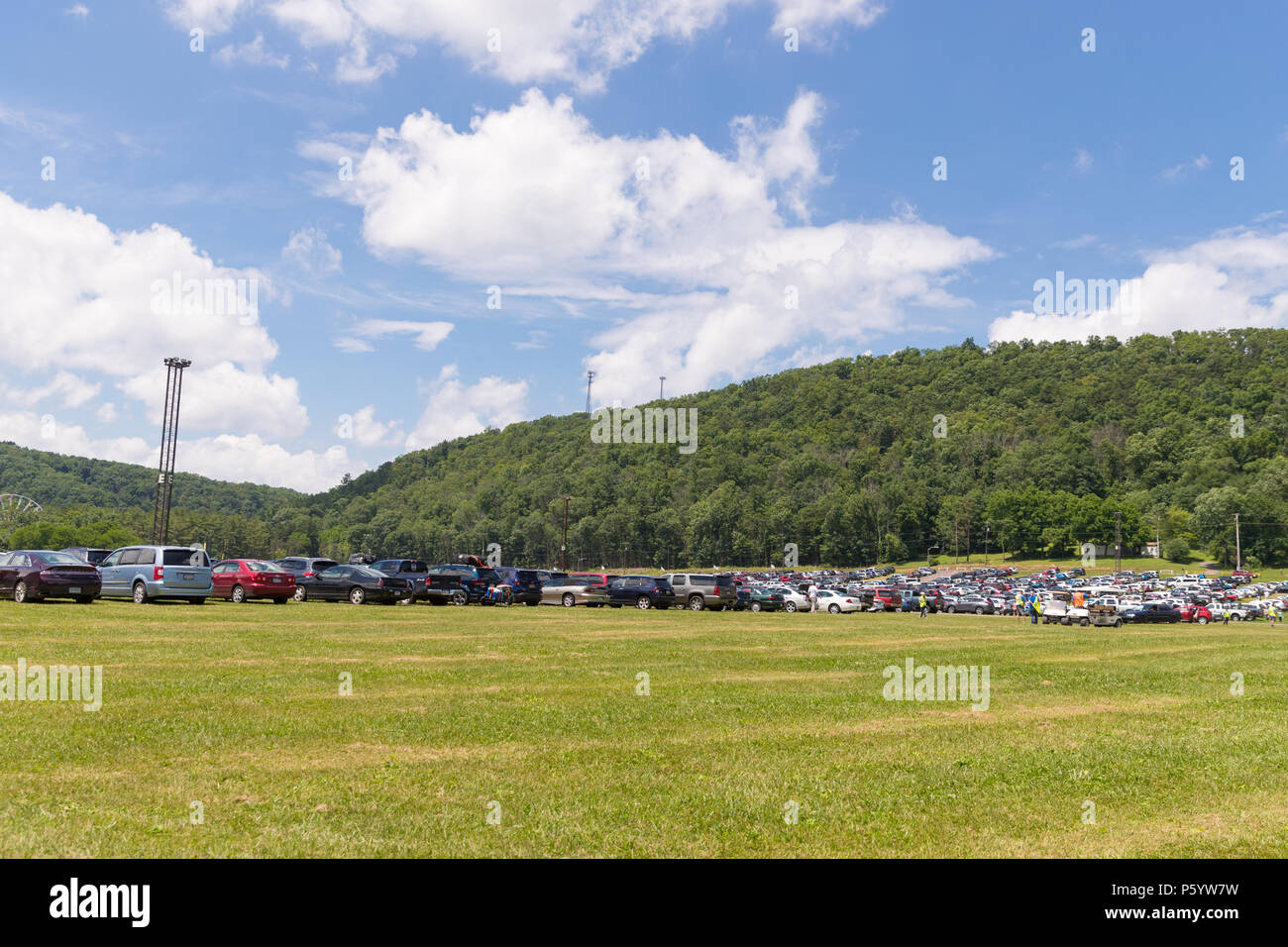 Elysburg, PA June 24 2018 Many personal cars in the parking lot