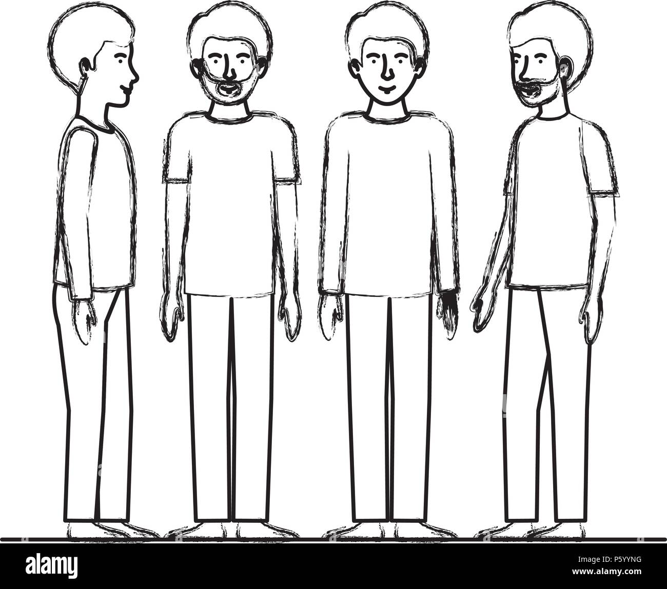 group of men friends characters Stock Vector Image & Art - Alamy