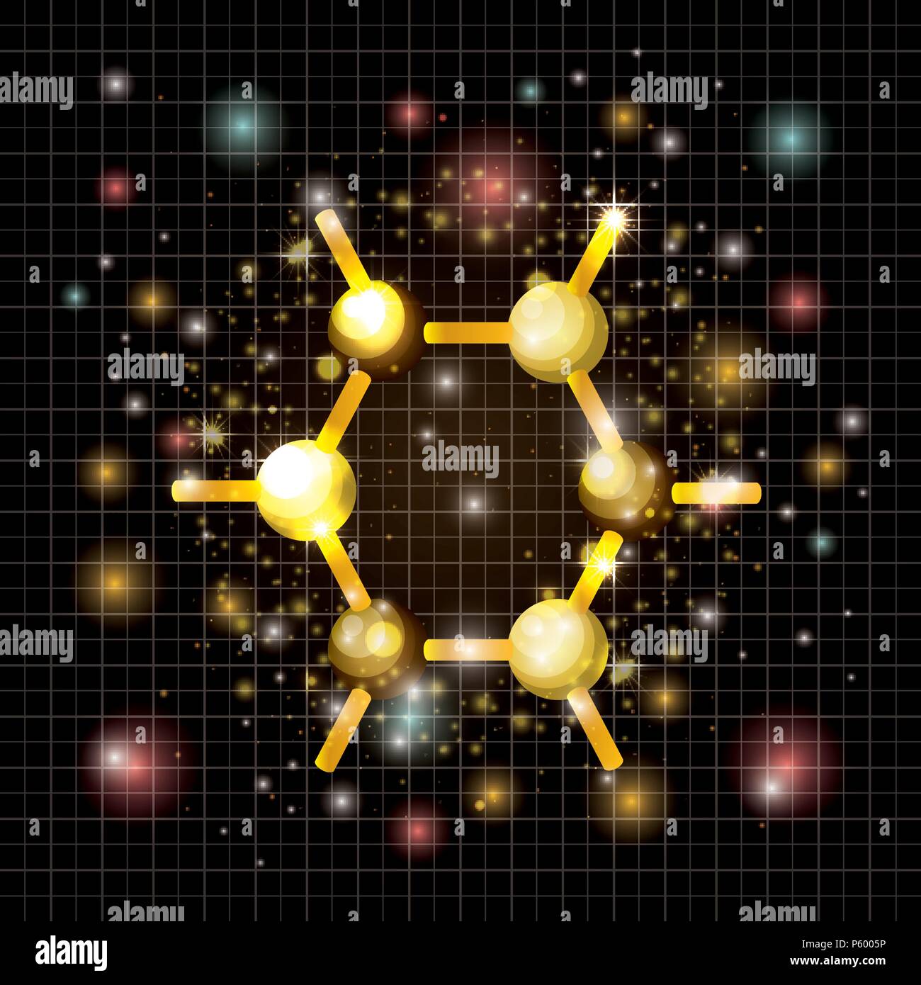 molecule structure golden icon Stock Vector Image & Art - Alamy