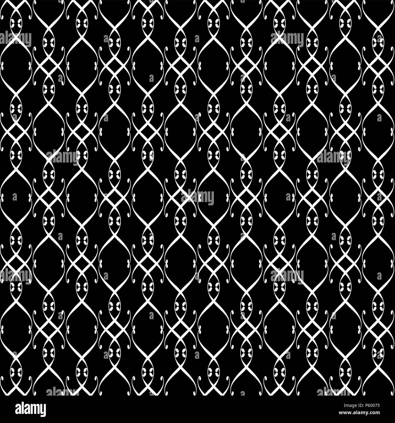 Black and white lacy pattern with lines Stock Vector
