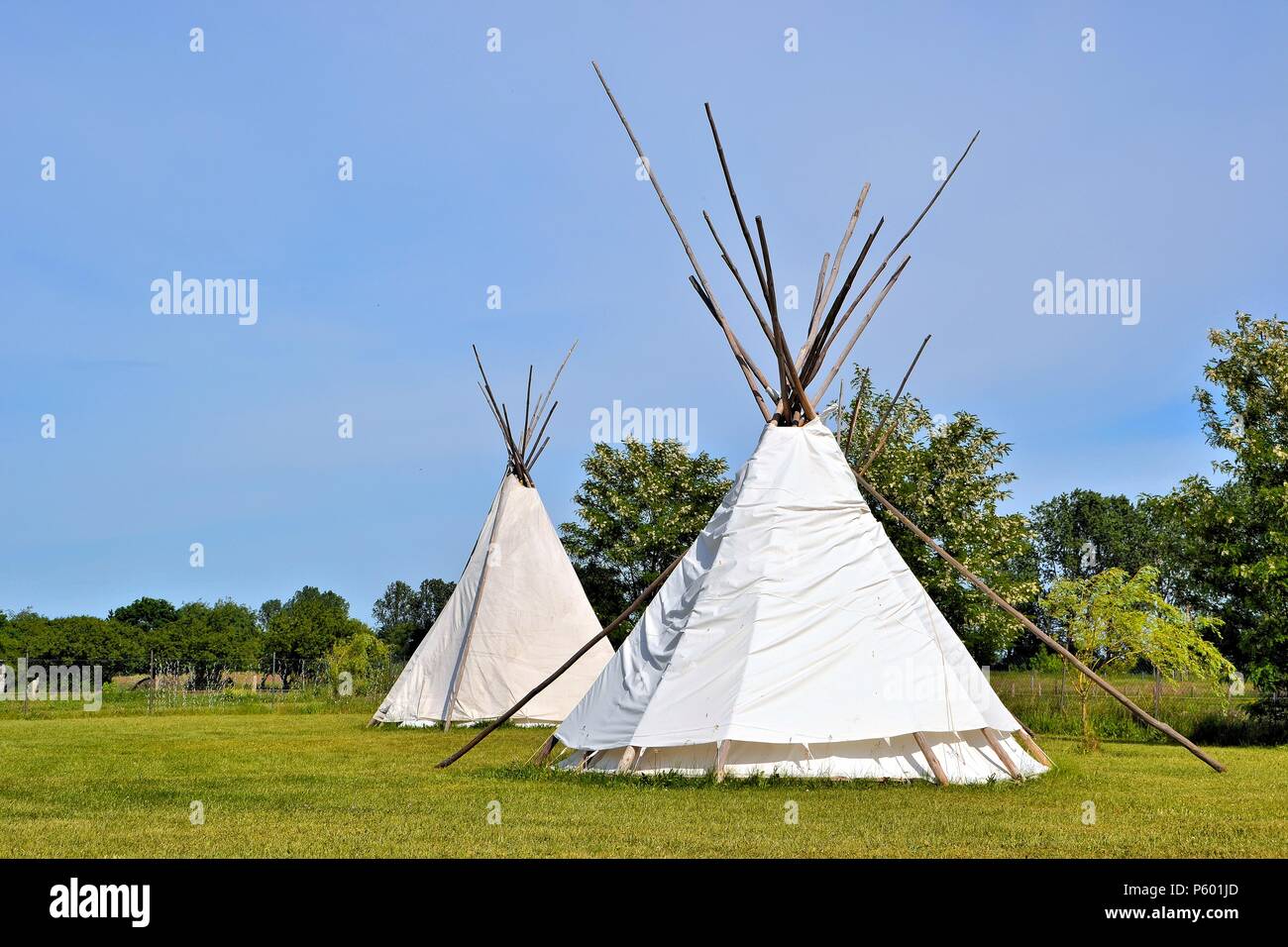 Indian tents on a meadow at a campsite in Bertingen in Germany Stock Photo  - Alamy