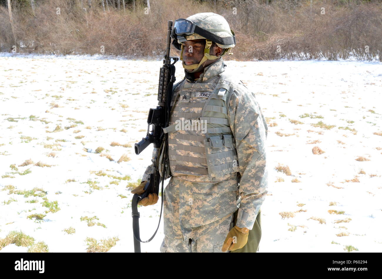 SGT Wayne Jones, of Fort Lauderdale, Fla., demonstrates his knowledge of the Manual of Arms for