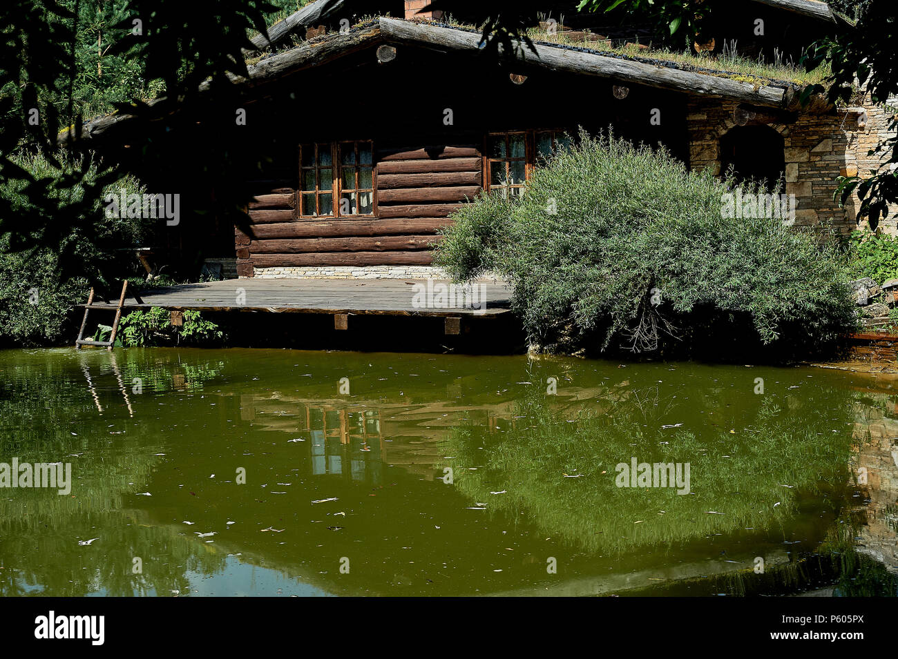 House By The Water Village Log House Near The Lake Rest From The