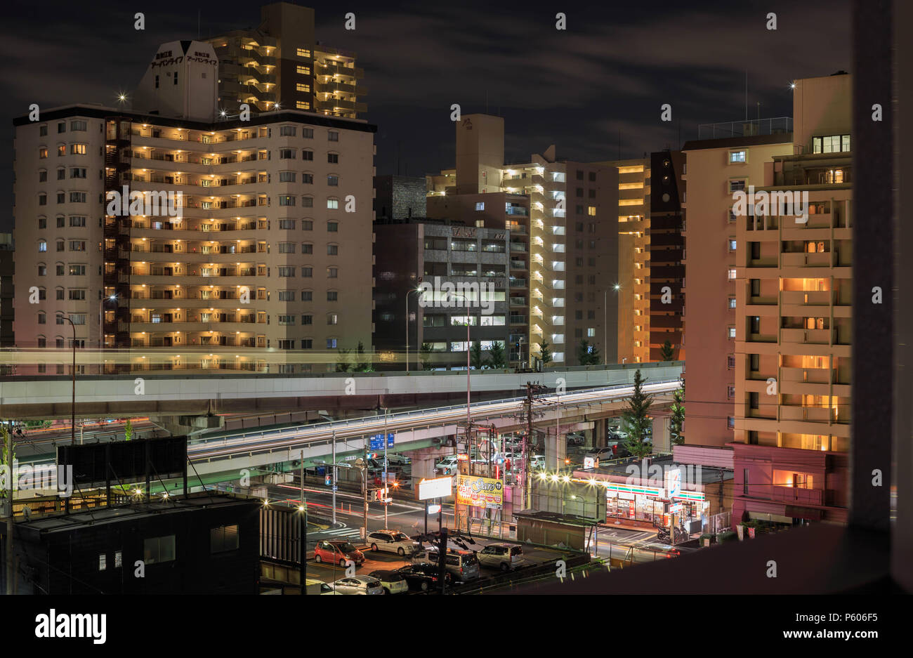Esaka, Japan November 22, 2015 Tall apartment buildings in commuter