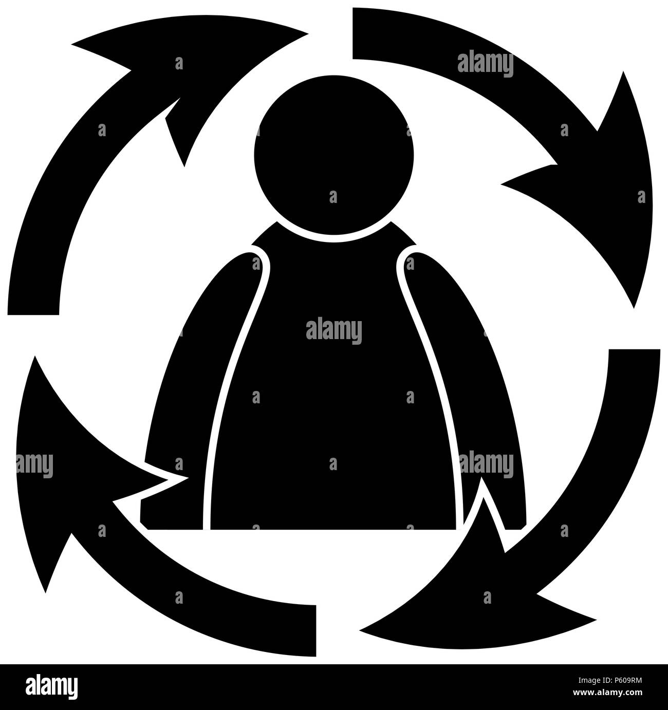 Icon Man with arrows in circle around him Stock Vector Image & Art