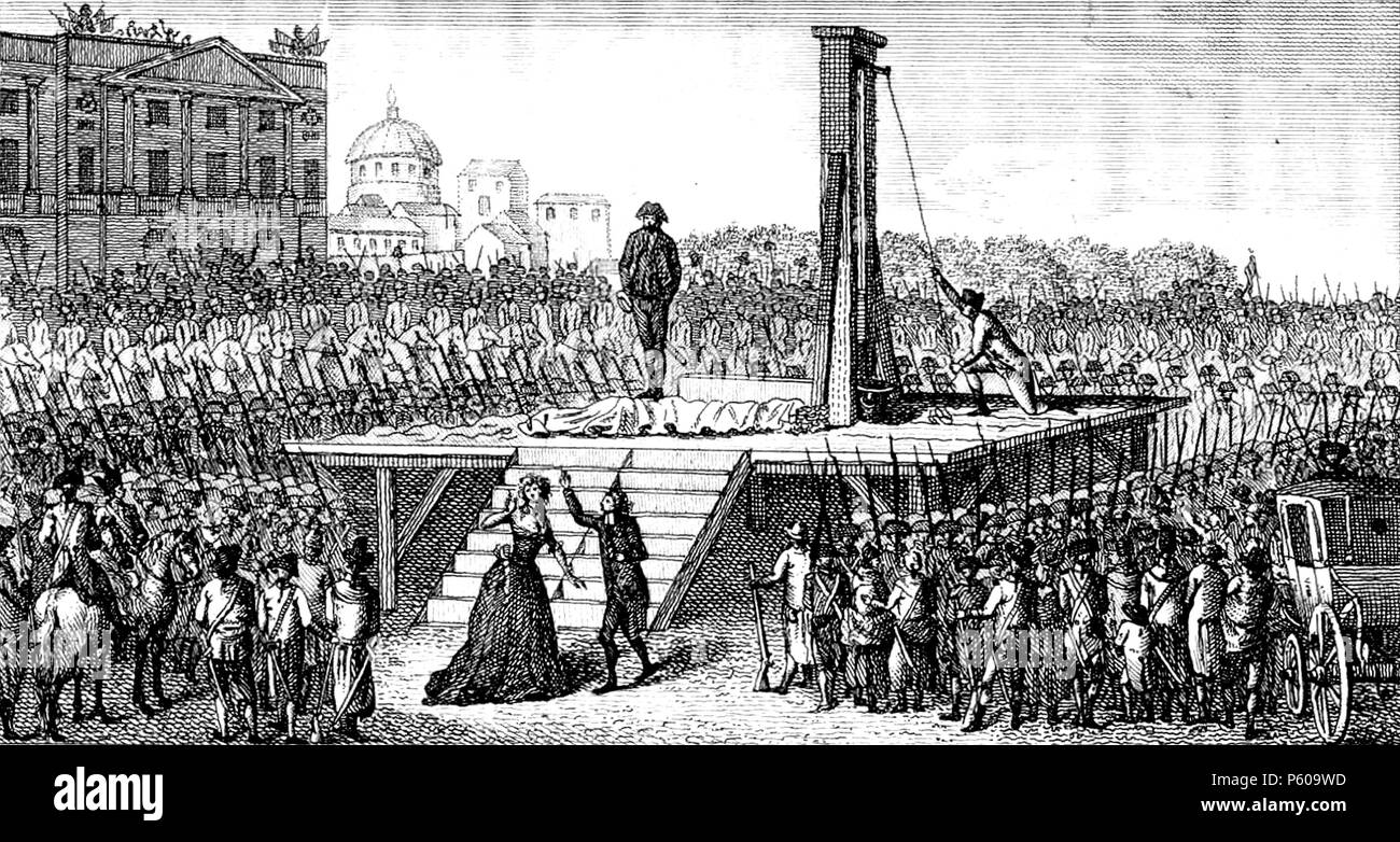 N/A.  English: Execution of Marie Antoinette . 1793. N/A 538 Execution of Marie Antoinette - Gabrielli 1793 Stock Photo