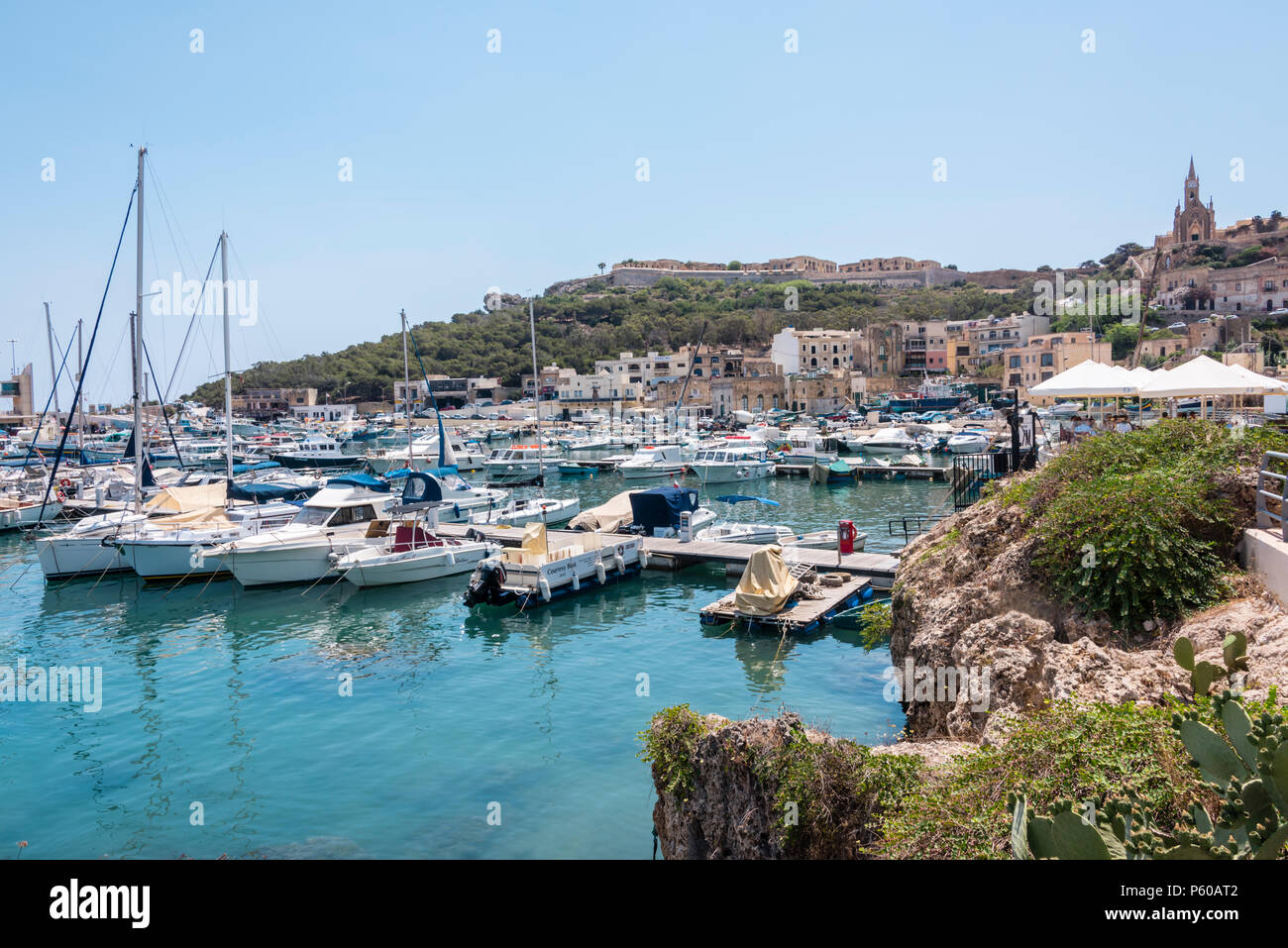 Yachts at Mgarr harbour, Gozo, Malta Stock Photo