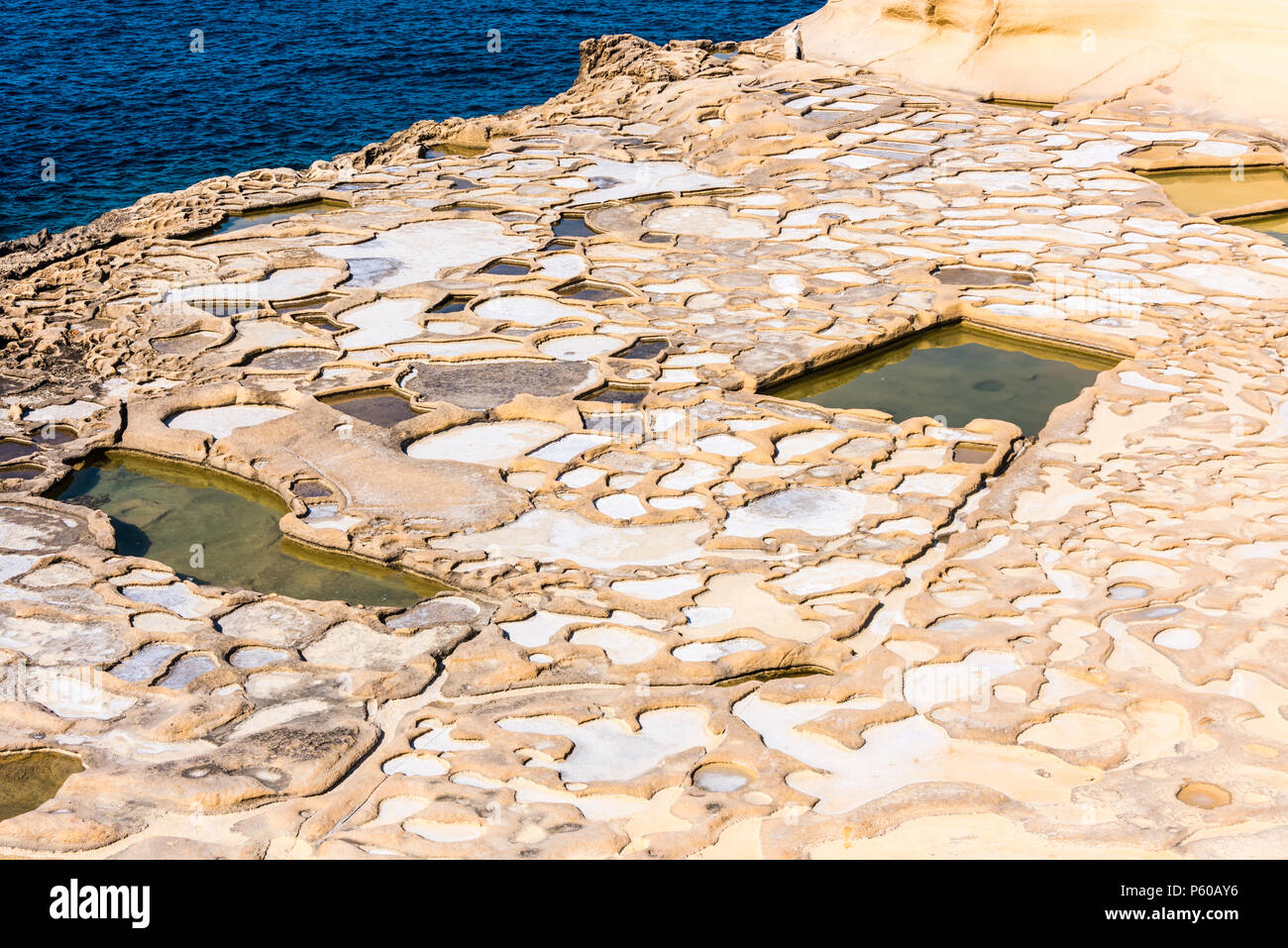 Ancient salt pans in Marsalforn, Gozo, Malta Stock Photo Alamy