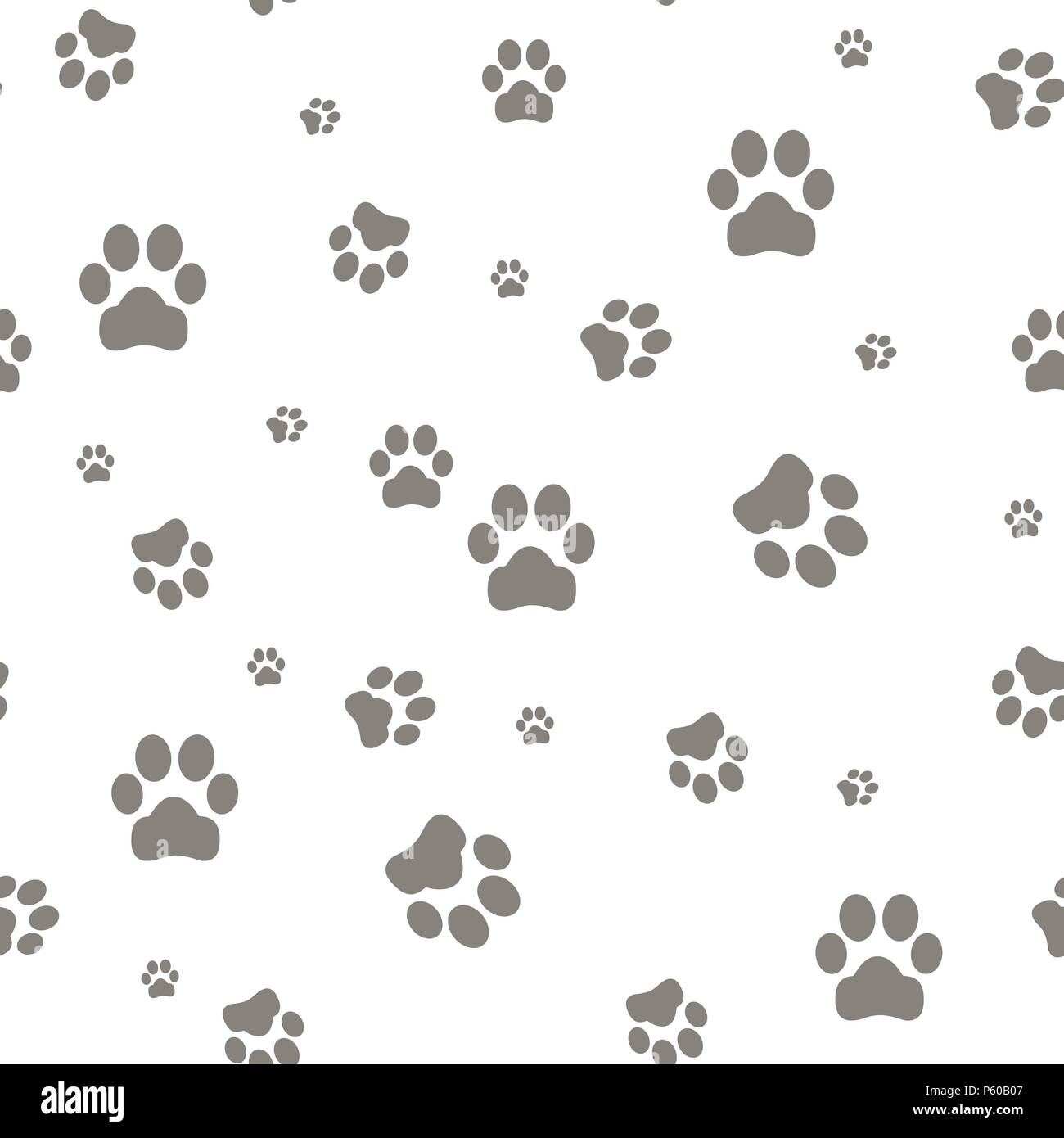 paw print seamless pattern on white background eps10 Stock Vector Image ...